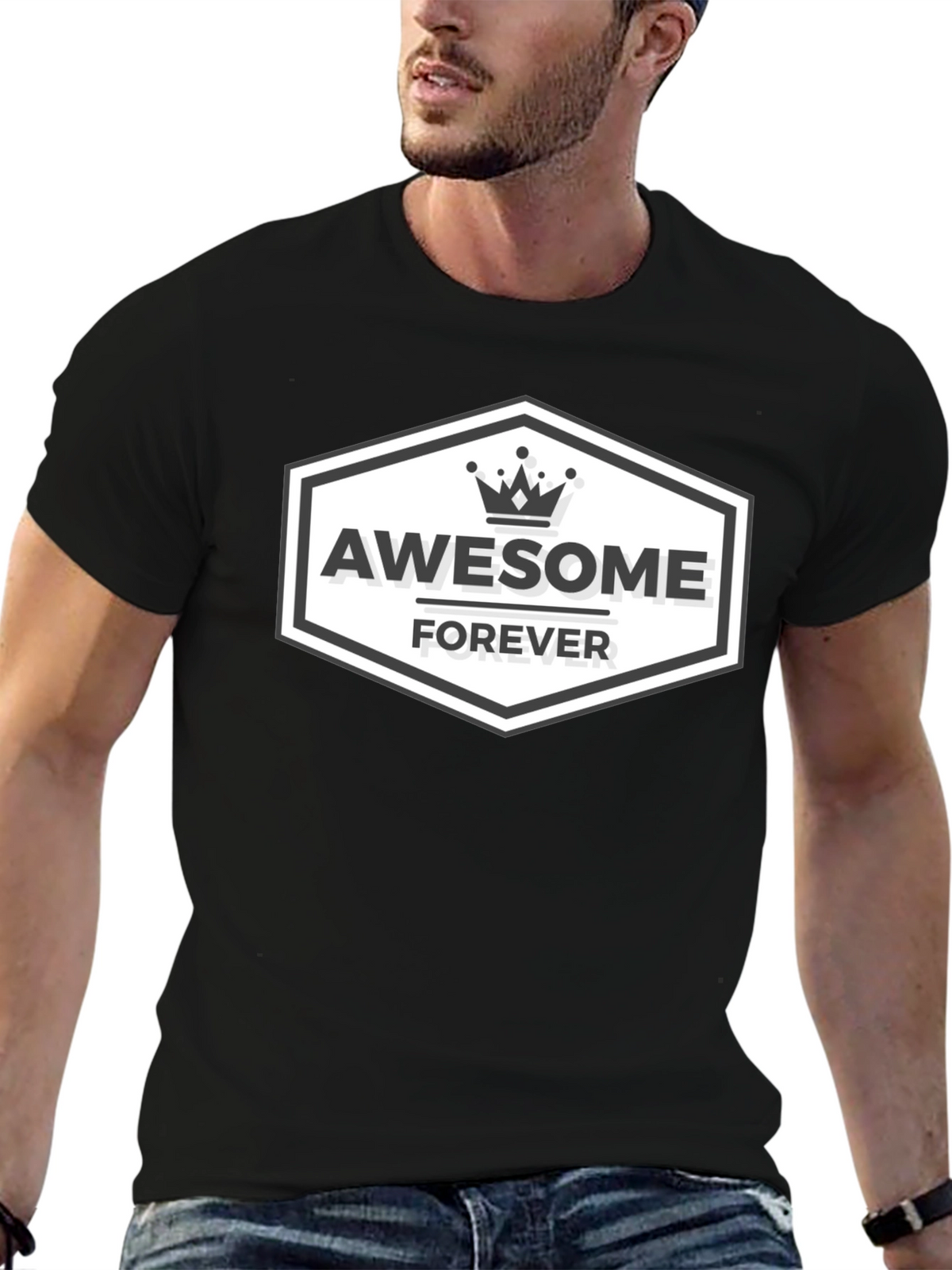Awesome Forever Black T-Shirt