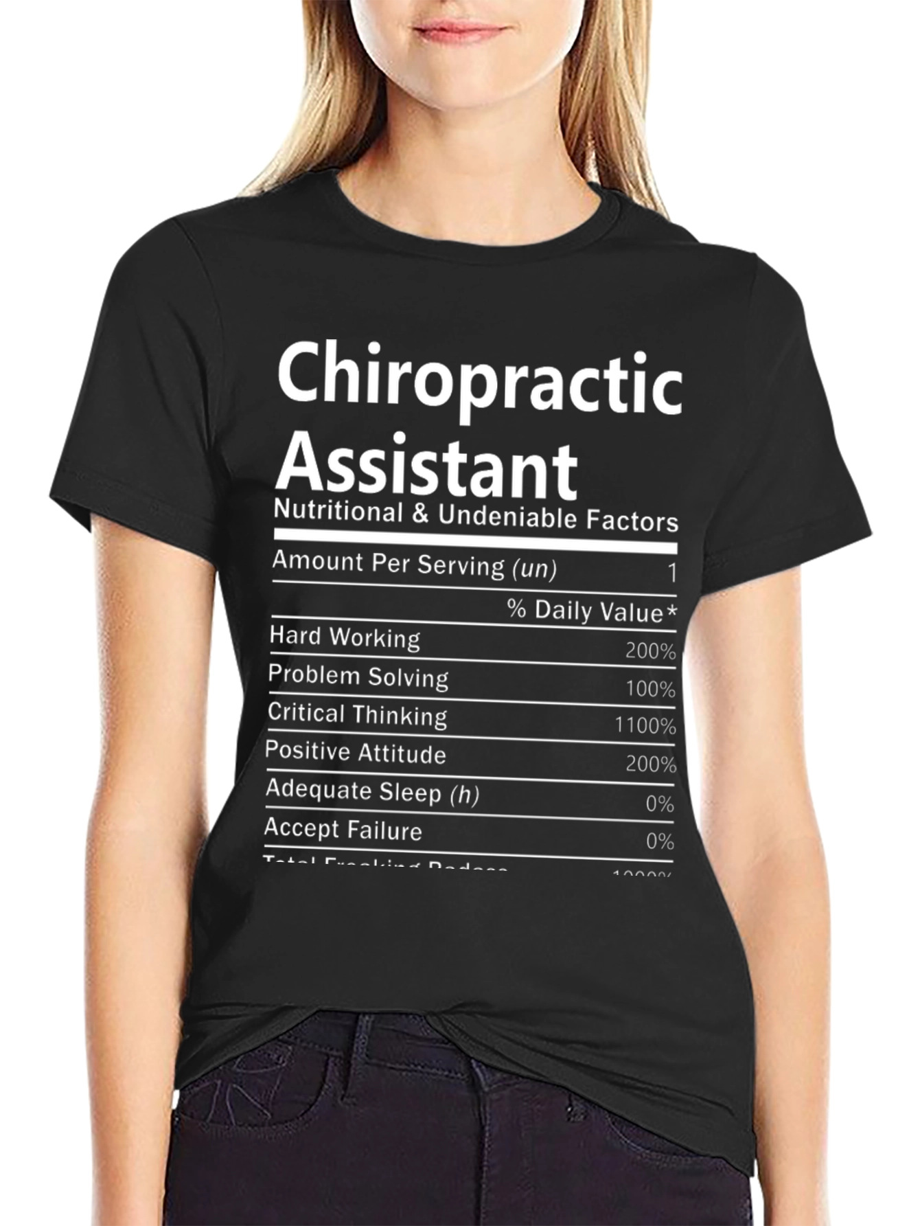 Chiropractic Assistant Nutrition Facts T-Shirt
