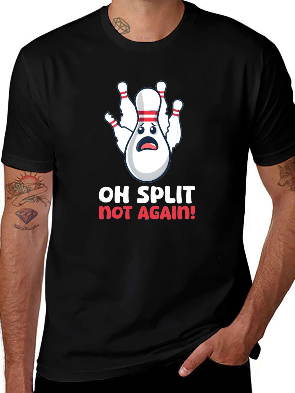 Funny Bowling Split T-Shirt