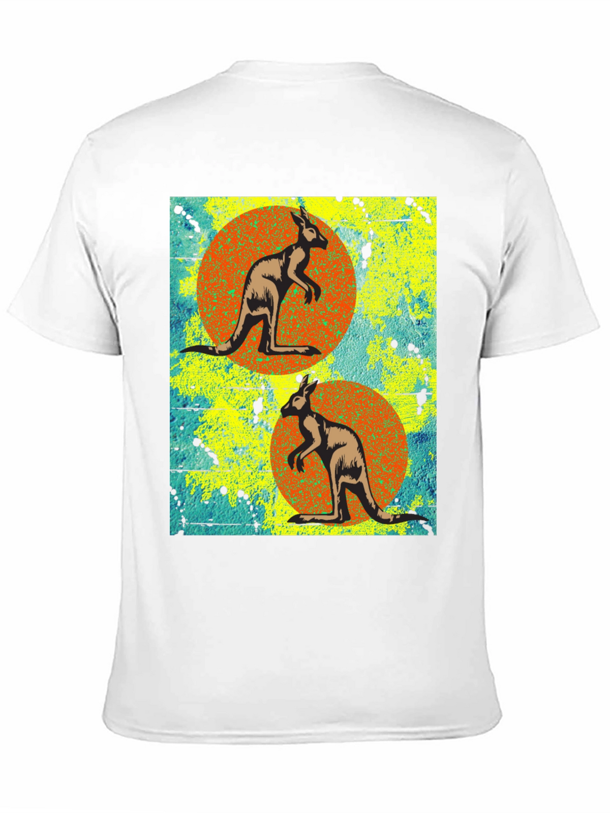 Kangaroo Graphic Print Black T-Shirt