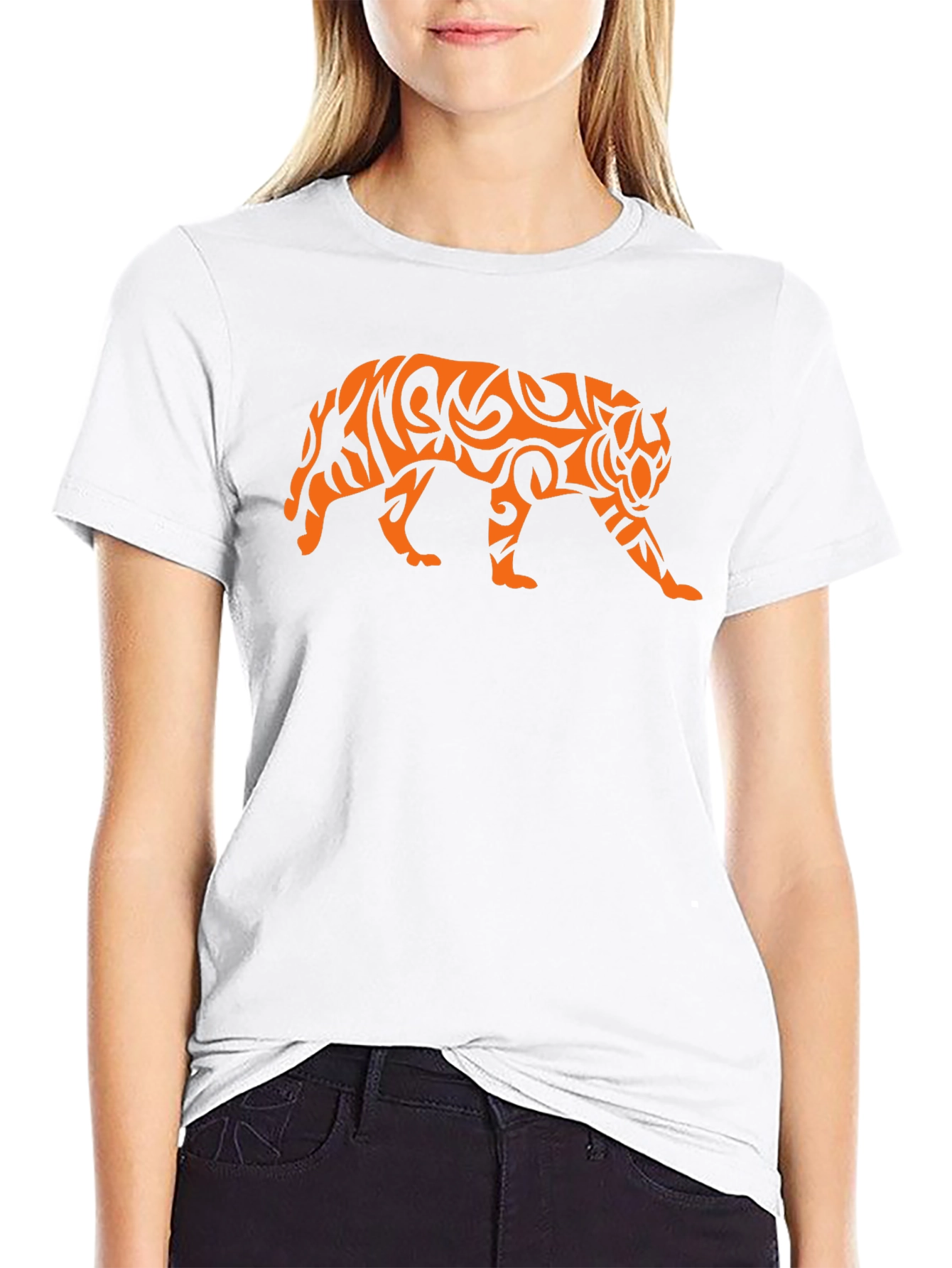 Tribal Tiger Graphic Black T-Shirt