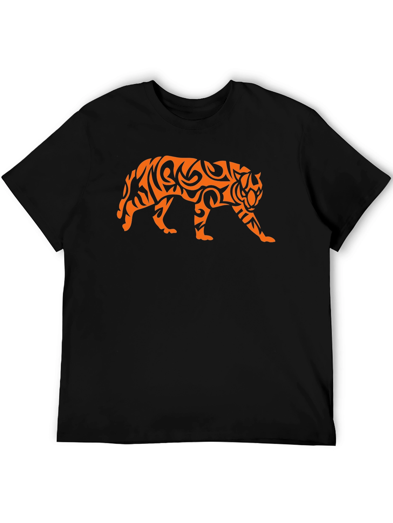 Tribal Tiger Graphic Black T-Shirt
