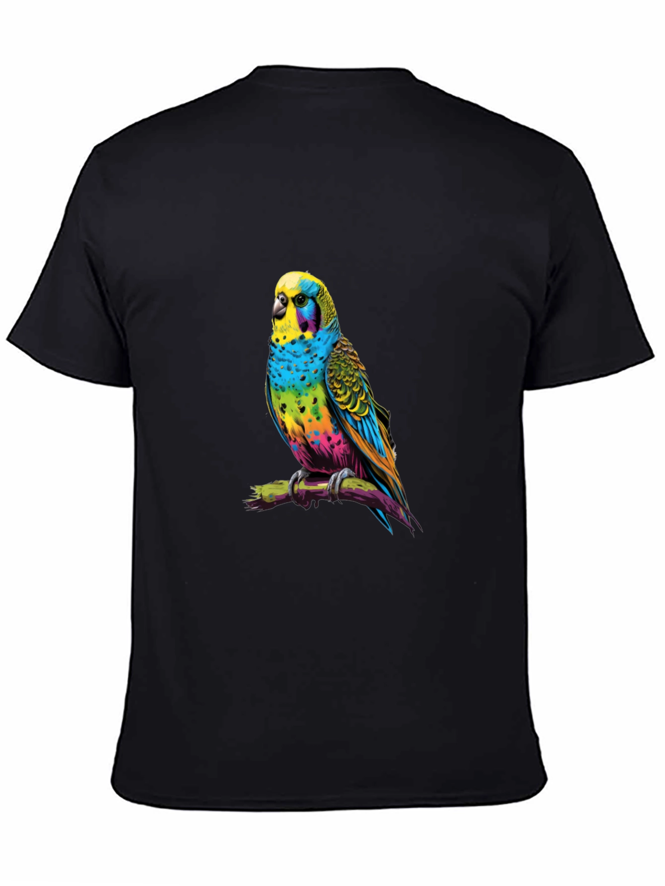 Rainbow Budgie T-Shirt - Vivid Bird Graphic Tee