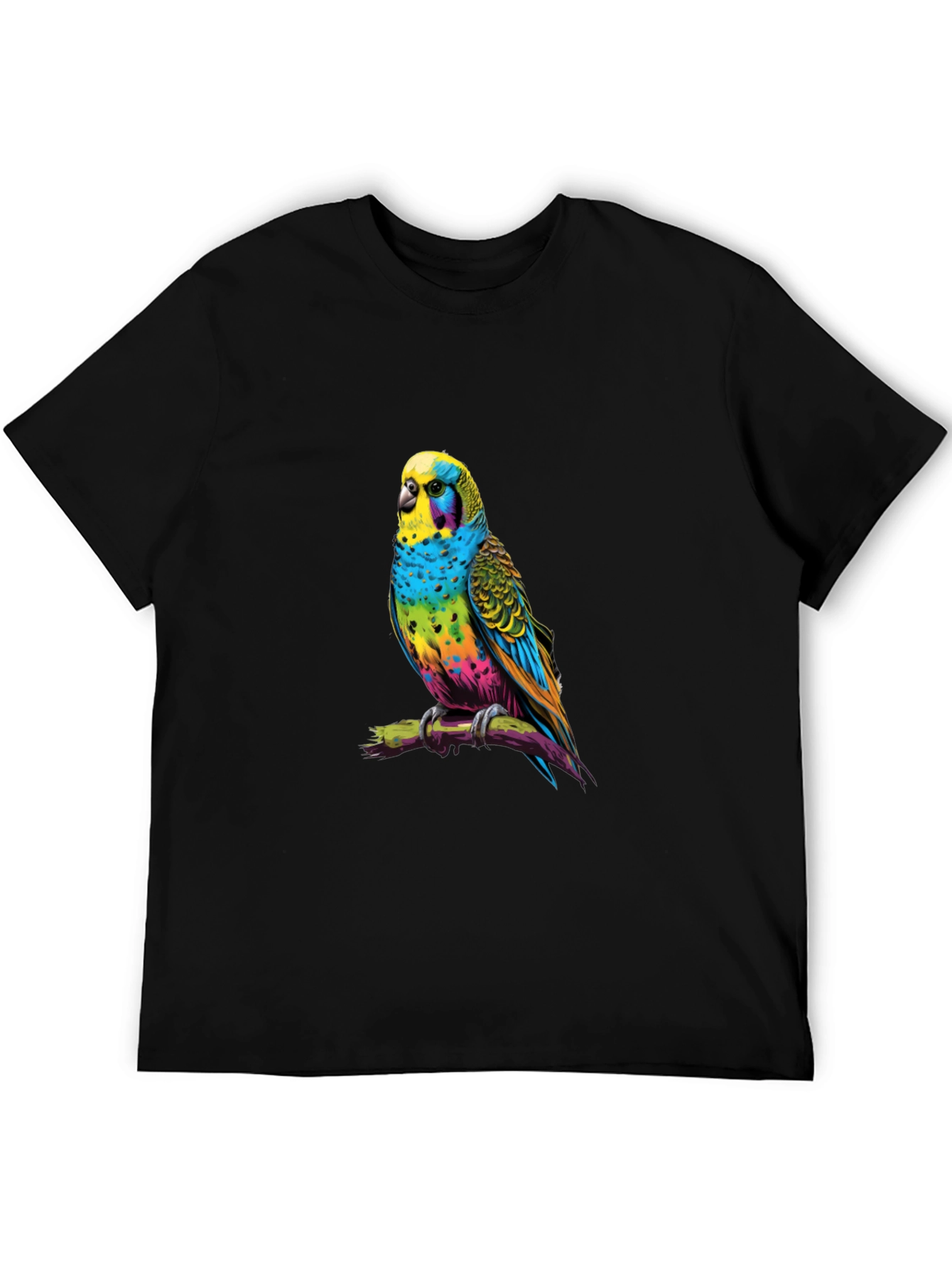 Rainbow Budgie T-Shirt - Vivid Bird Graphic Tee