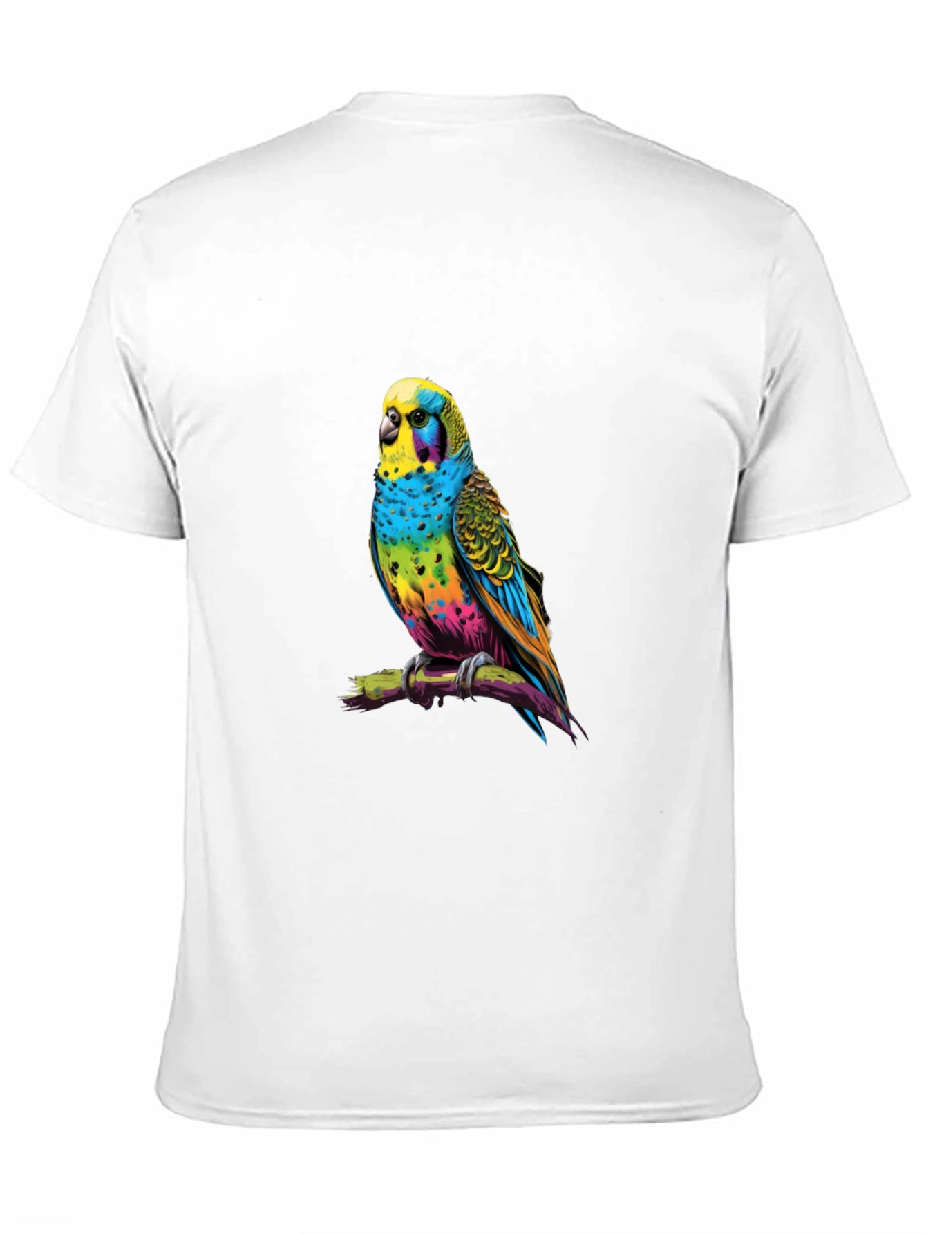 Rainbow Budgie T-Shirt - Vivid Bird Graphic Tee