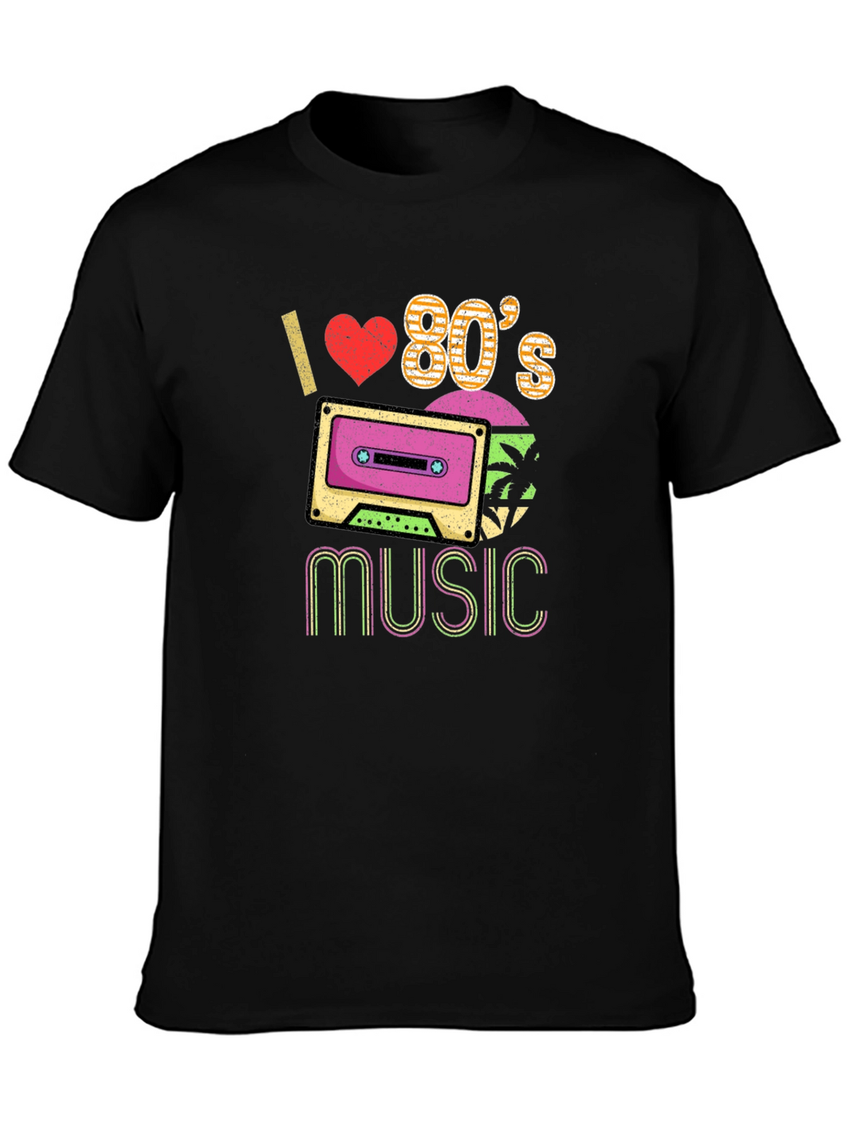 I Love 80s Music Graphic T-Shirt Retro Cassette Tee