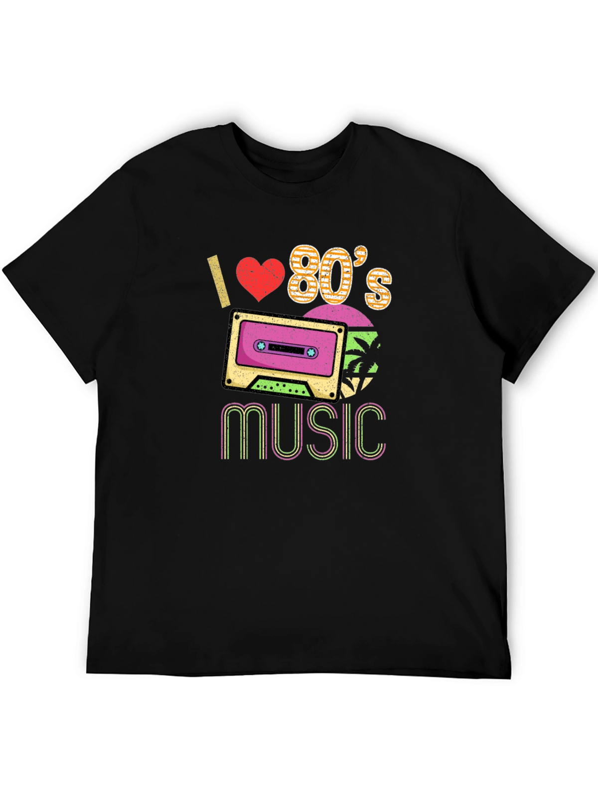 I Love 80s Music Graphic T-Shirt Retro Cassette Tee