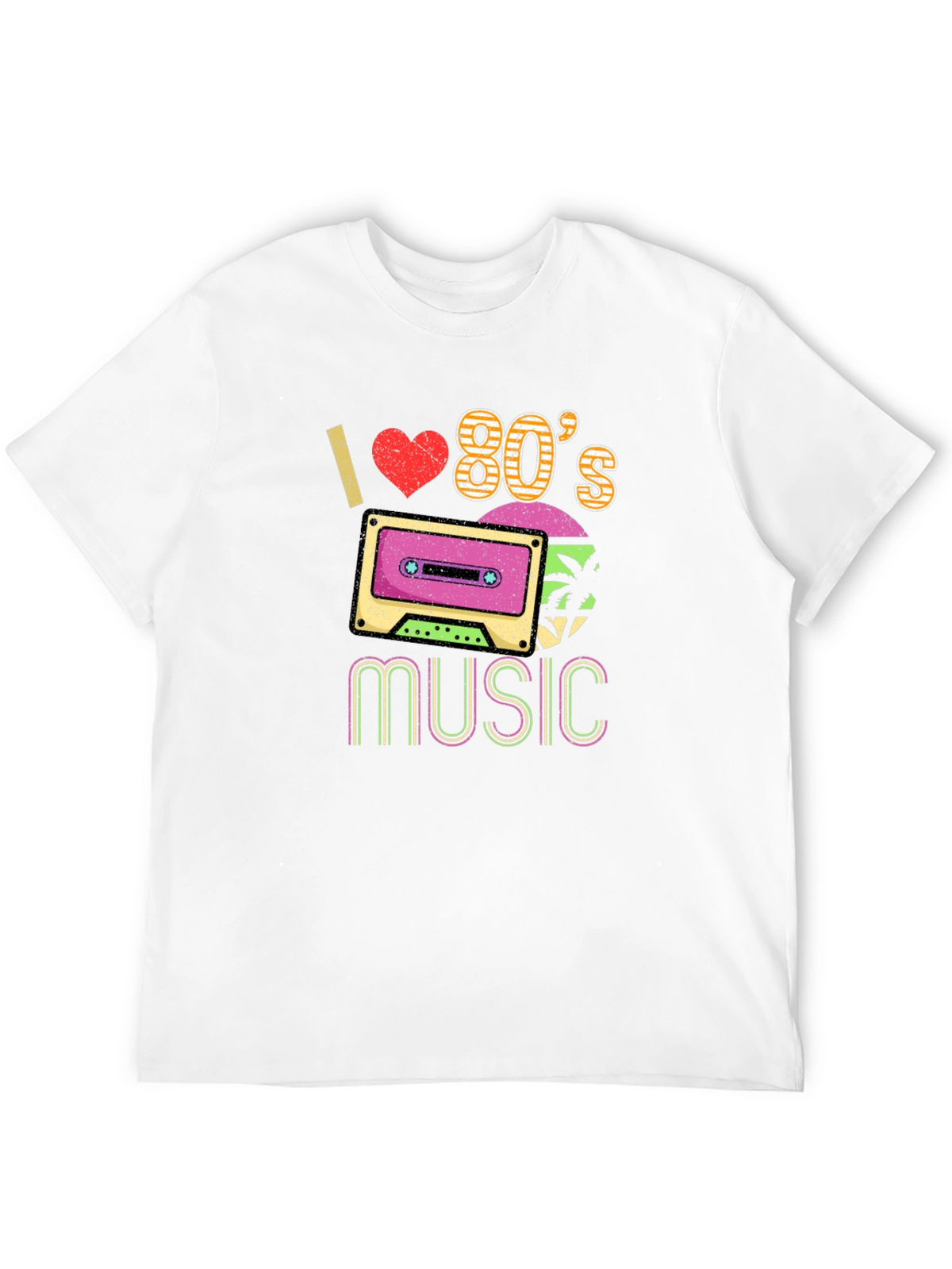 I Love 80s Music Graphic T-Shirt Retro Cassette Tee