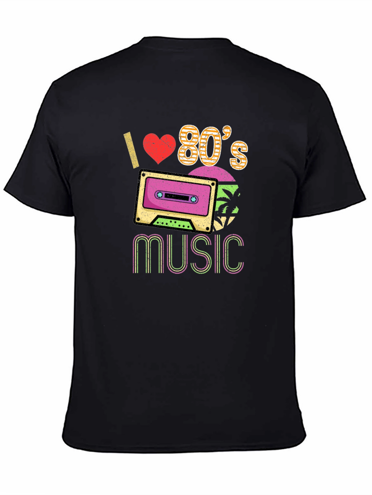 I Love 80s Music Graphic T-Shirt Retro Cassette Tee