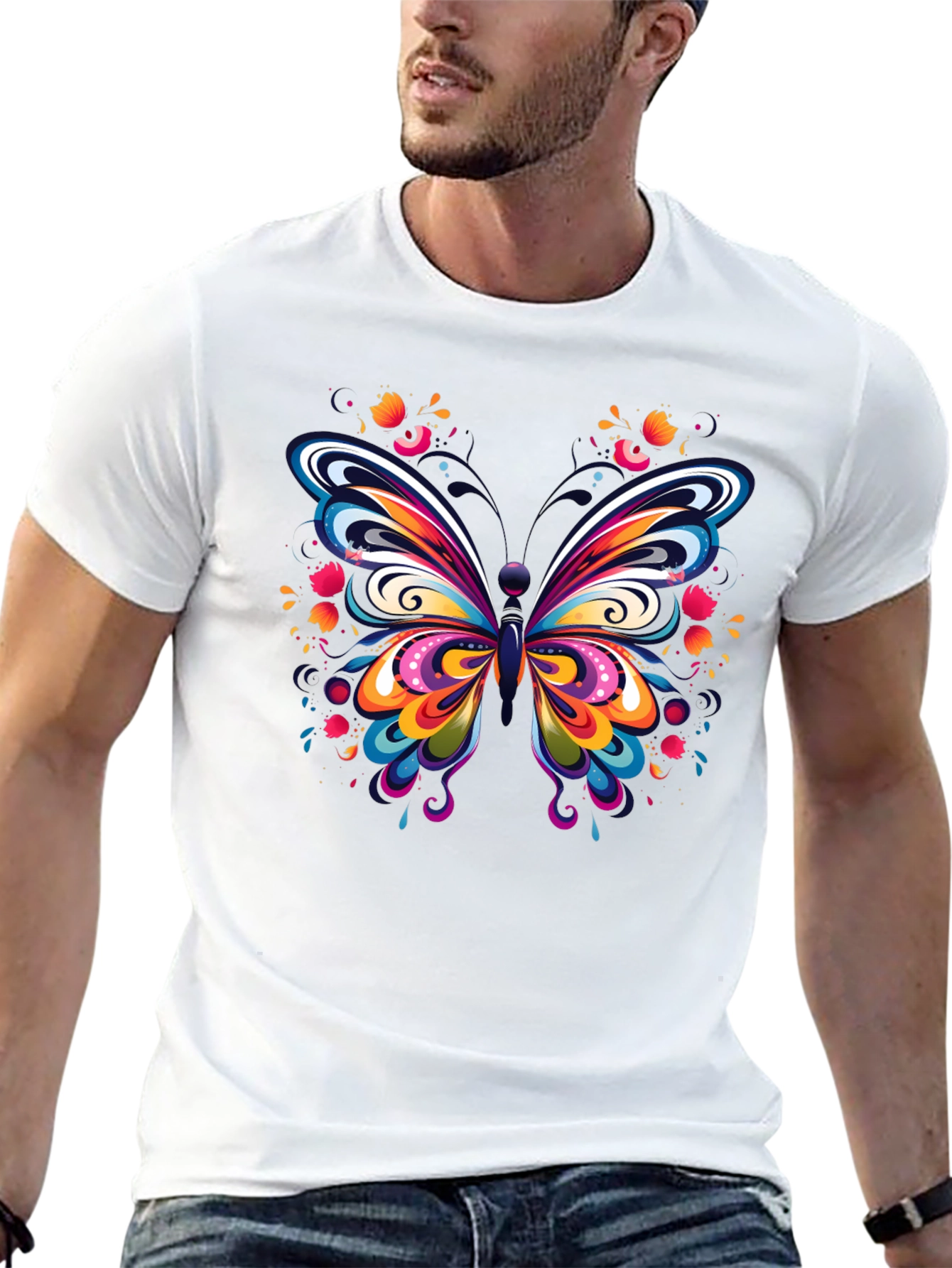 Vibrant Butterfly Graphic Tee - Soft Cotton Comfort