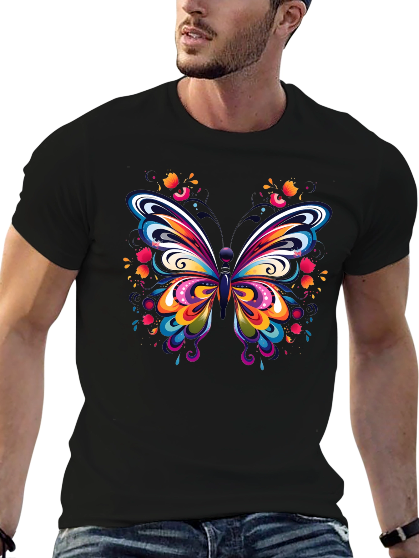 Vibrant Butterfly Graphic Tee - Soft Cotton Comfort