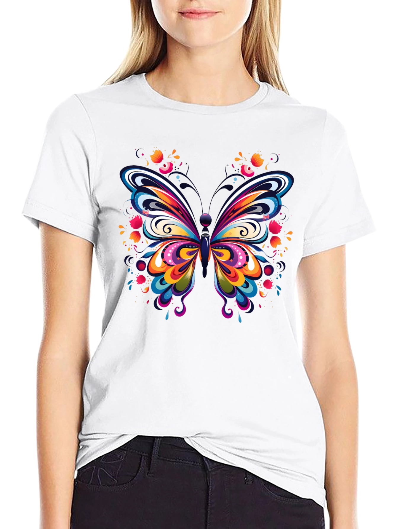 Vibrant Butterfly Graphic Tee - Soft Cotton Comfort