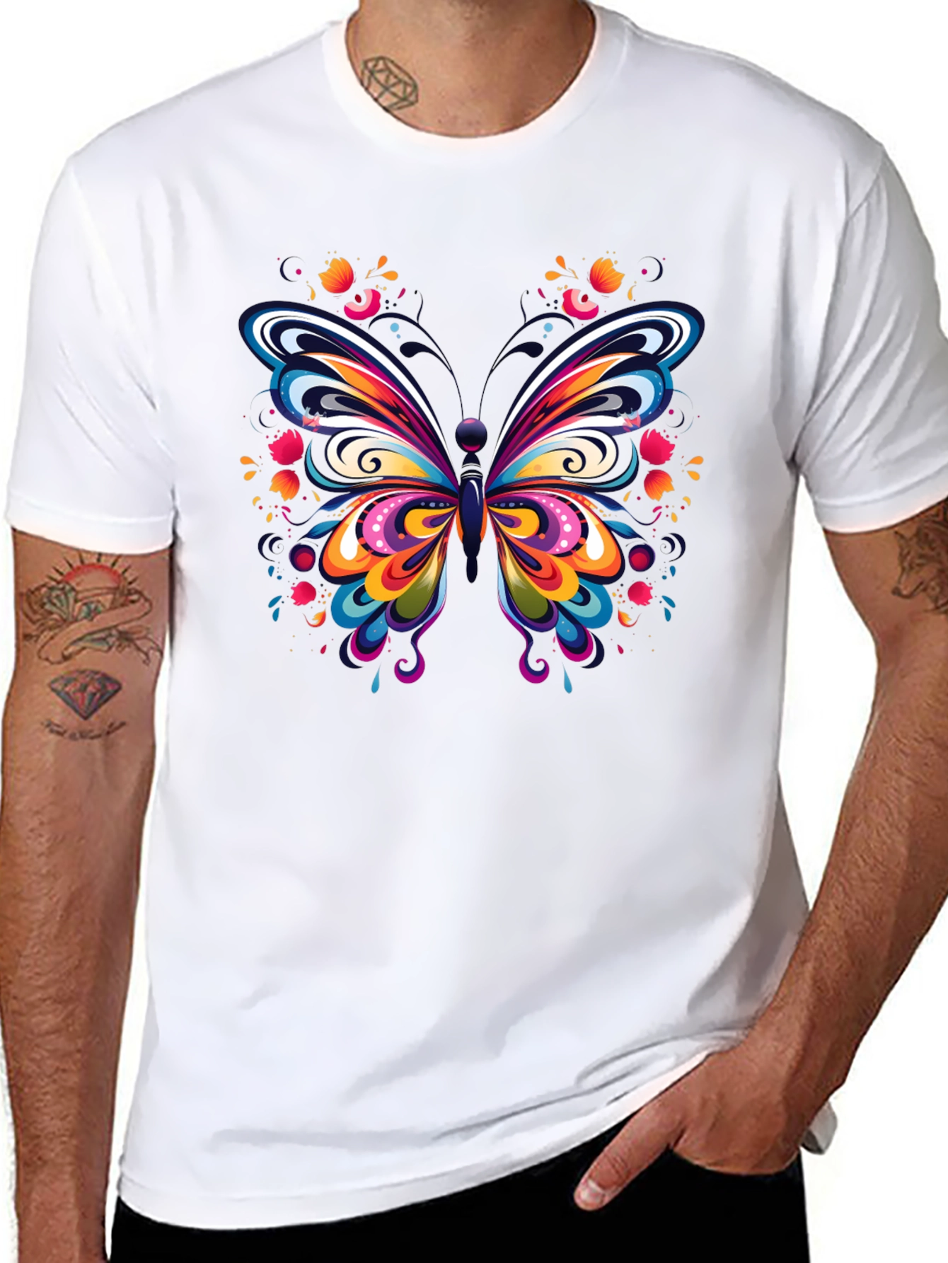 Vibrant Butterfly Graphic Tee - Soft Cotton Comfort