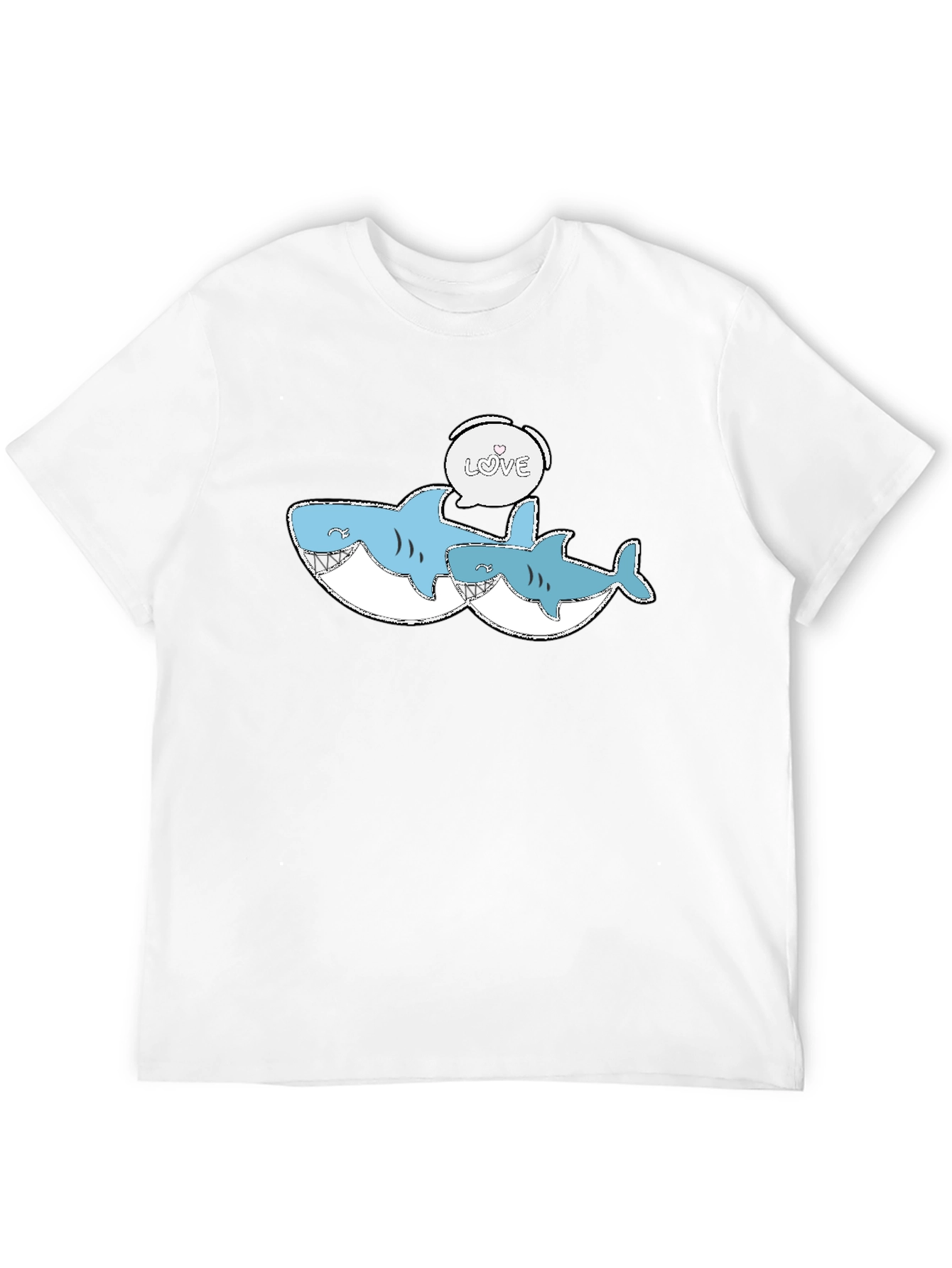 Shark Love Graphic Tee - Black