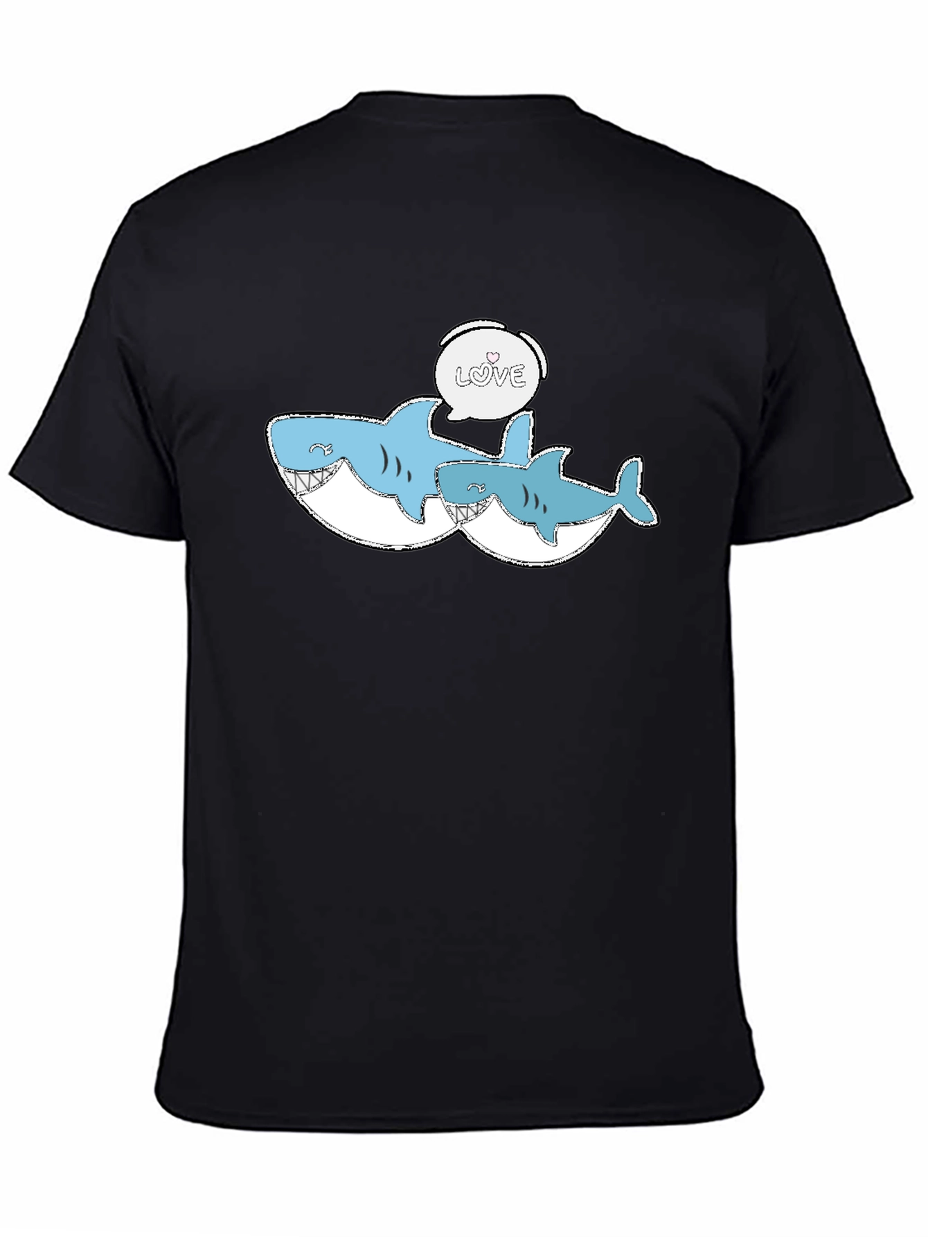 Shark Love Graphic Tee - Black