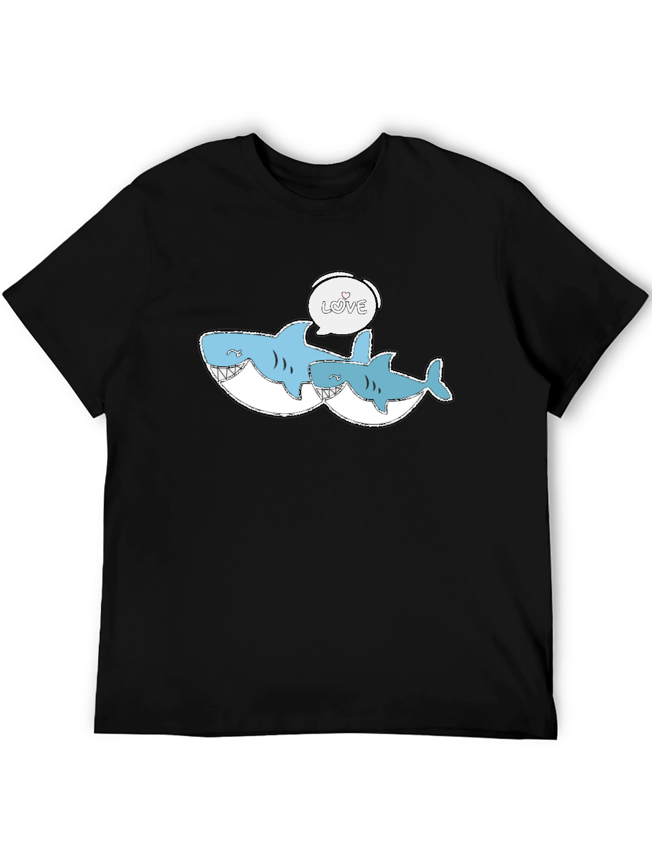 Shark Love Graphic Tee - Black
