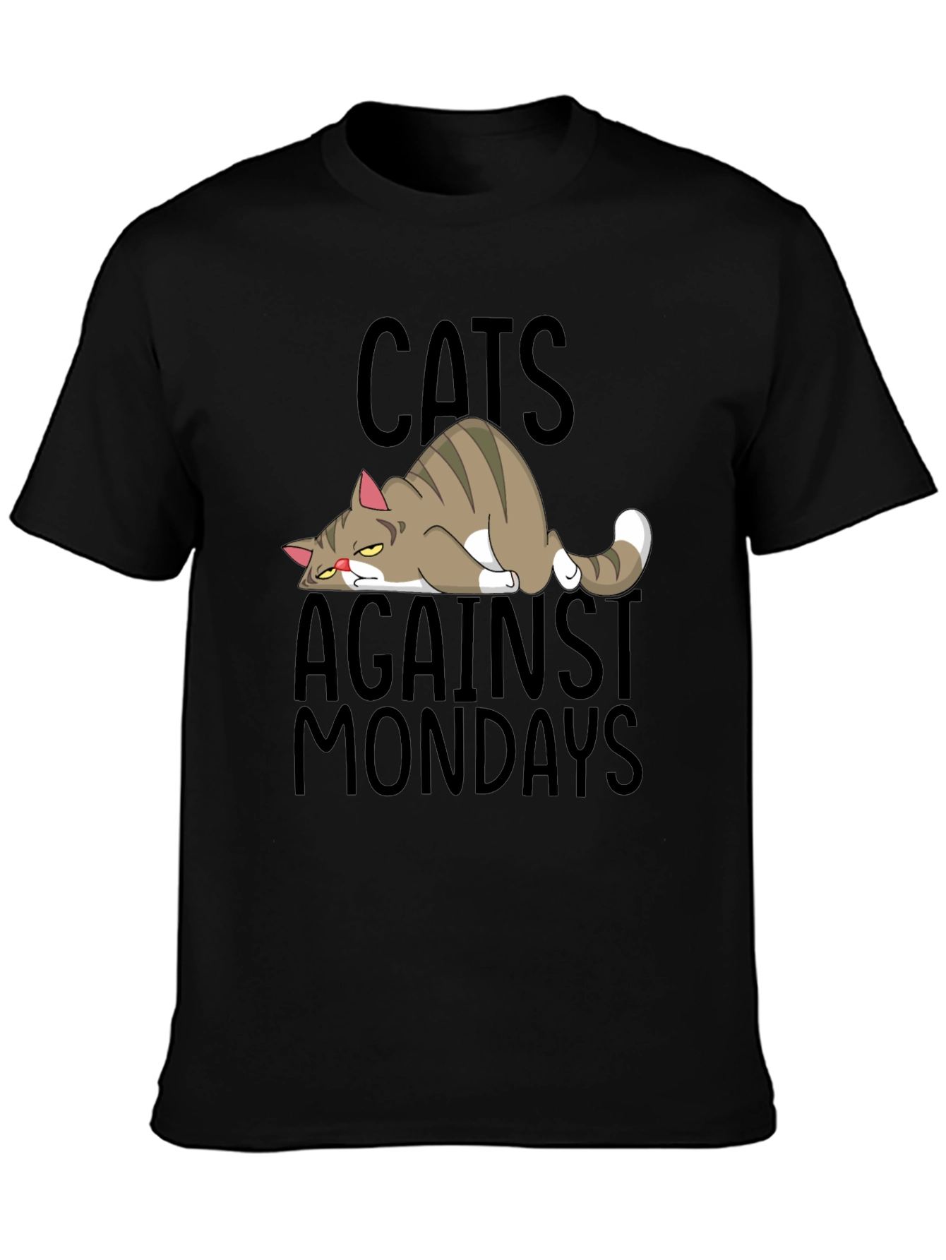 Cats Against Mondays Funny Graphic T-Shirt
