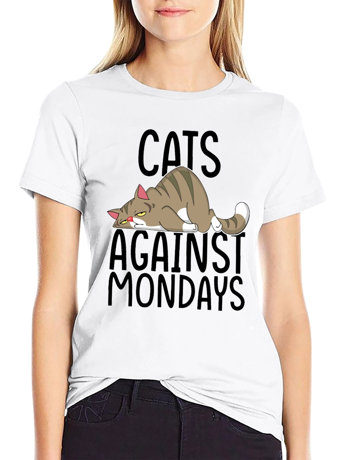 Cats Against Mondays Funny Graphic T-Shirt