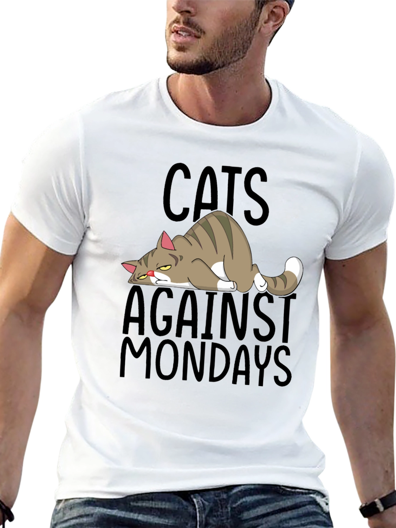Cats Against Mondays Funny Graphic T-Shirt