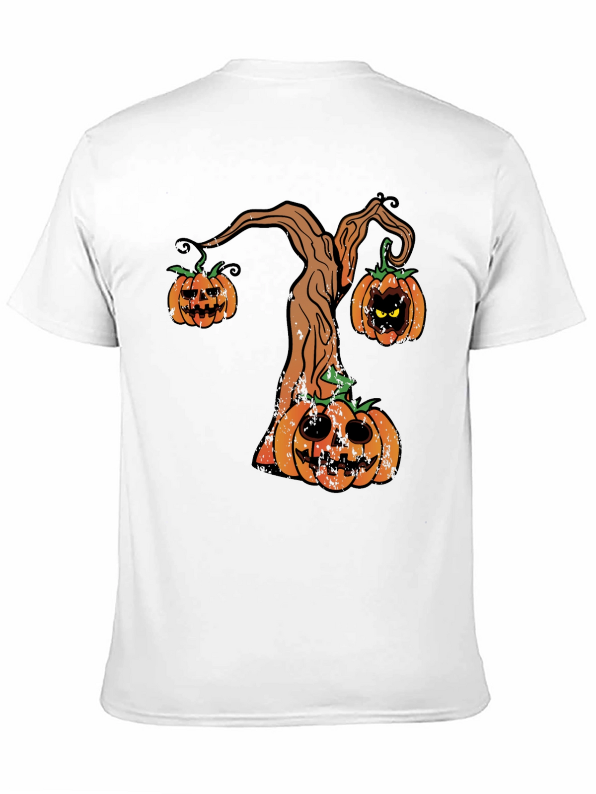 Halloween Pumpkin Tree Mens Black T-Shirt
