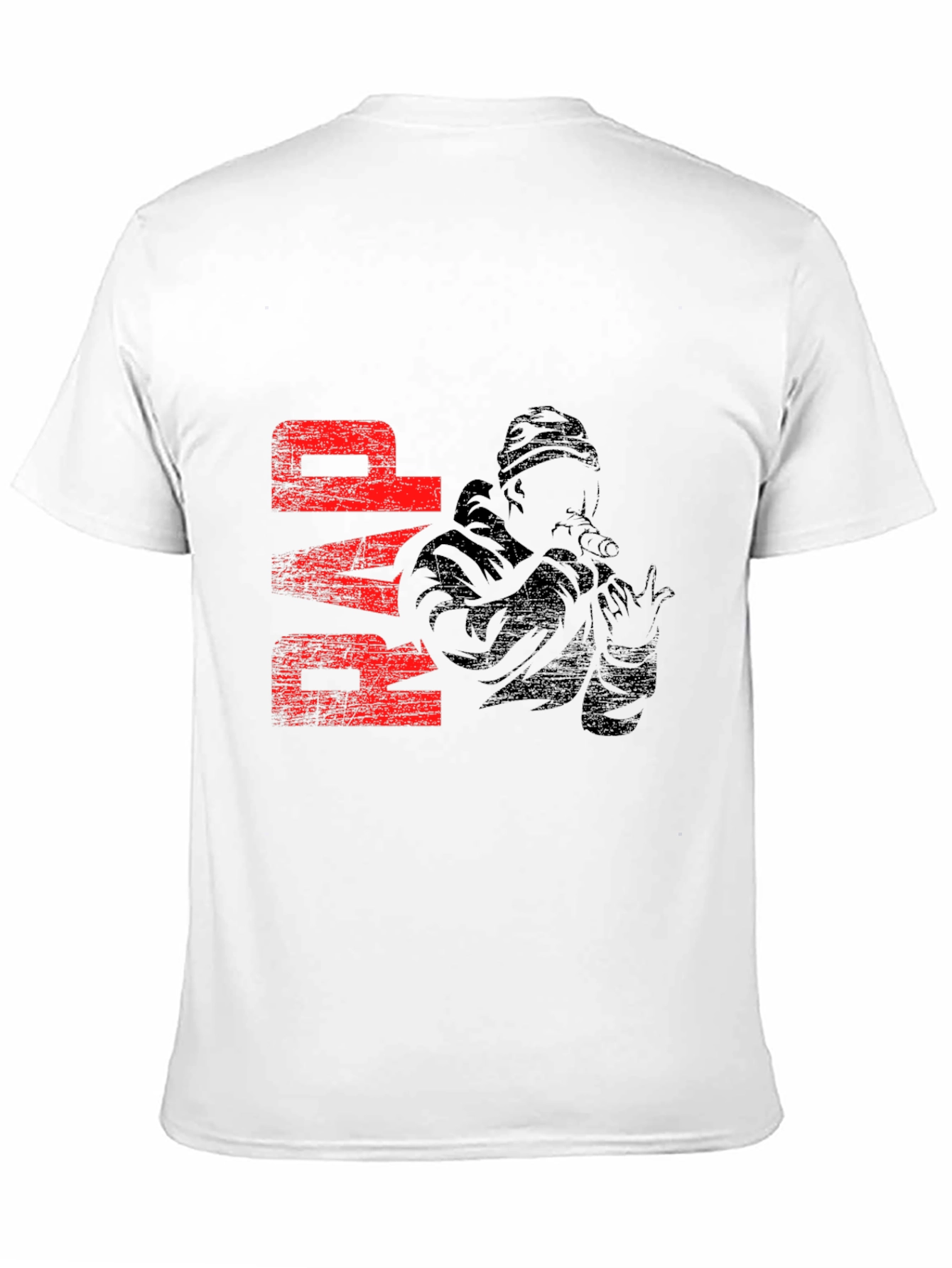 Black RAP T-Shirt with Graphic Print