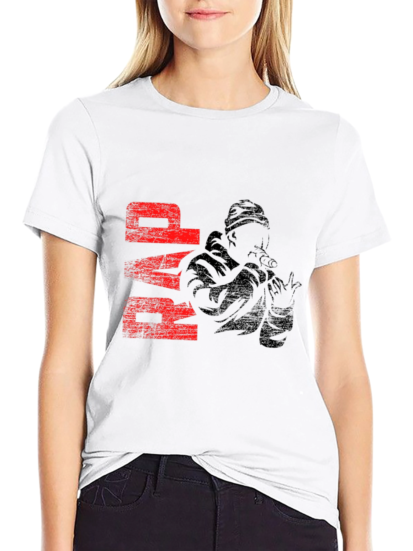 Black RAP T-Shirt with Graphic Print