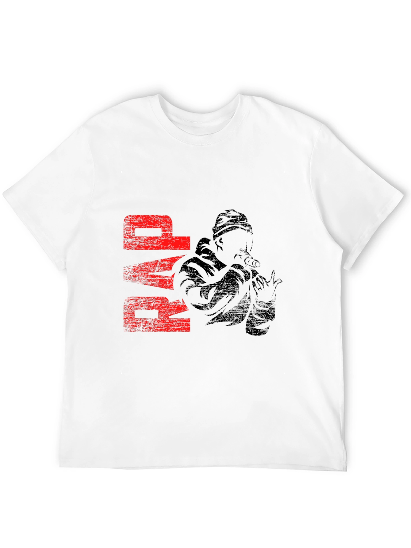 Black RAP T-Shirt with Graphic Print
