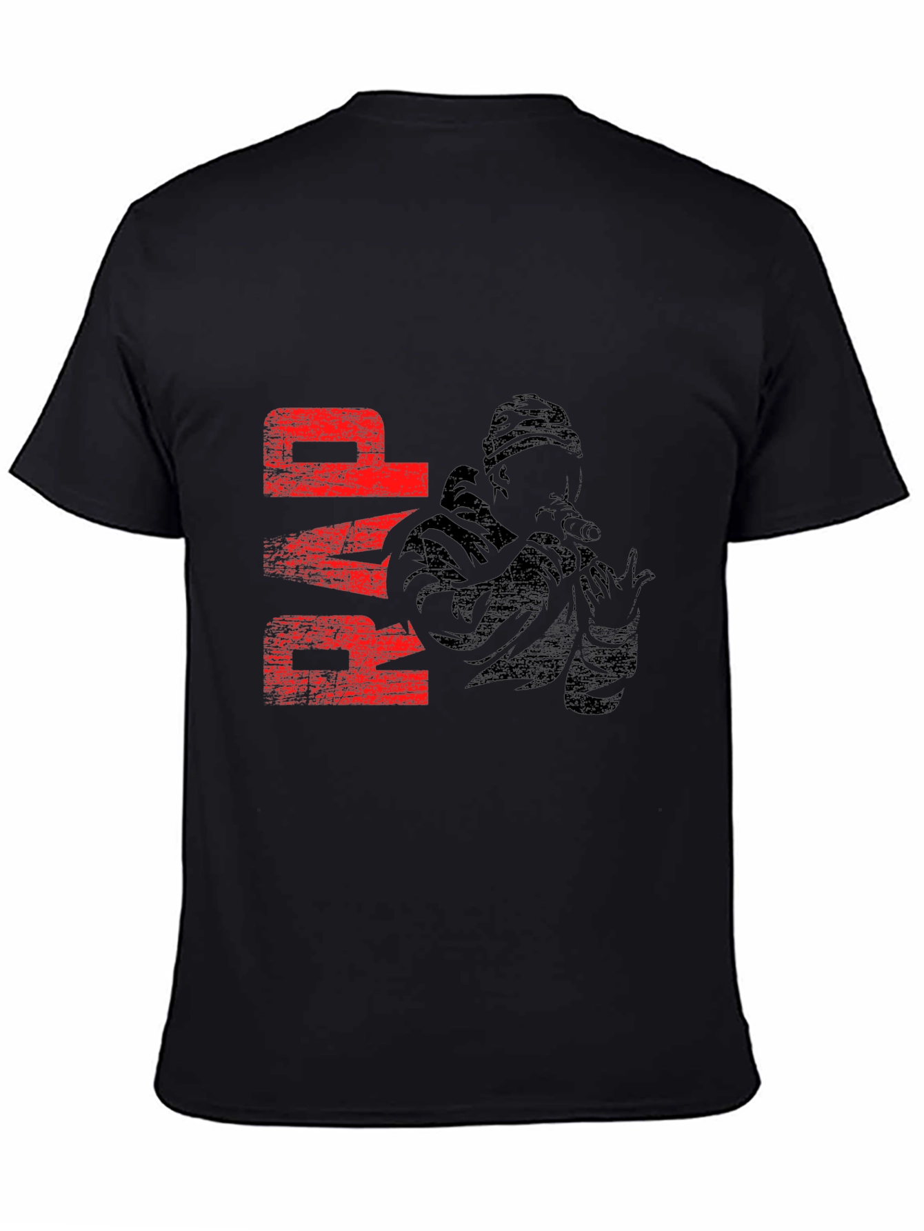 Black RAP T-Shirt with Graphic Print