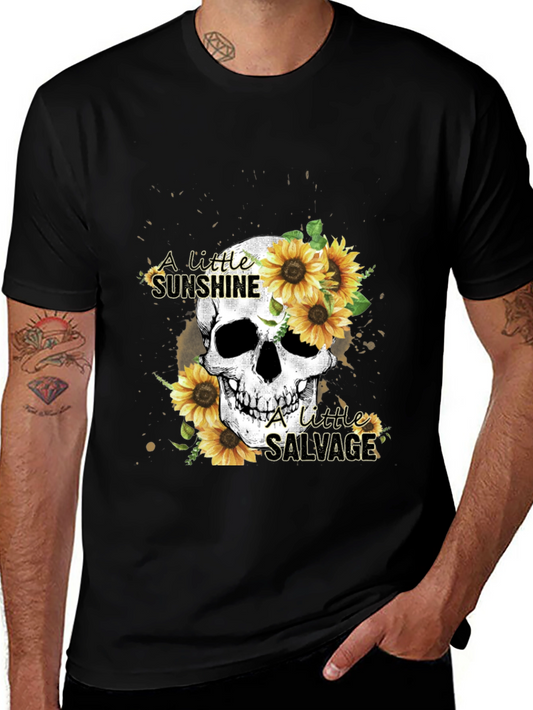 Skull & Sunflower Graphic Tee - Sunshine & Salvage Style