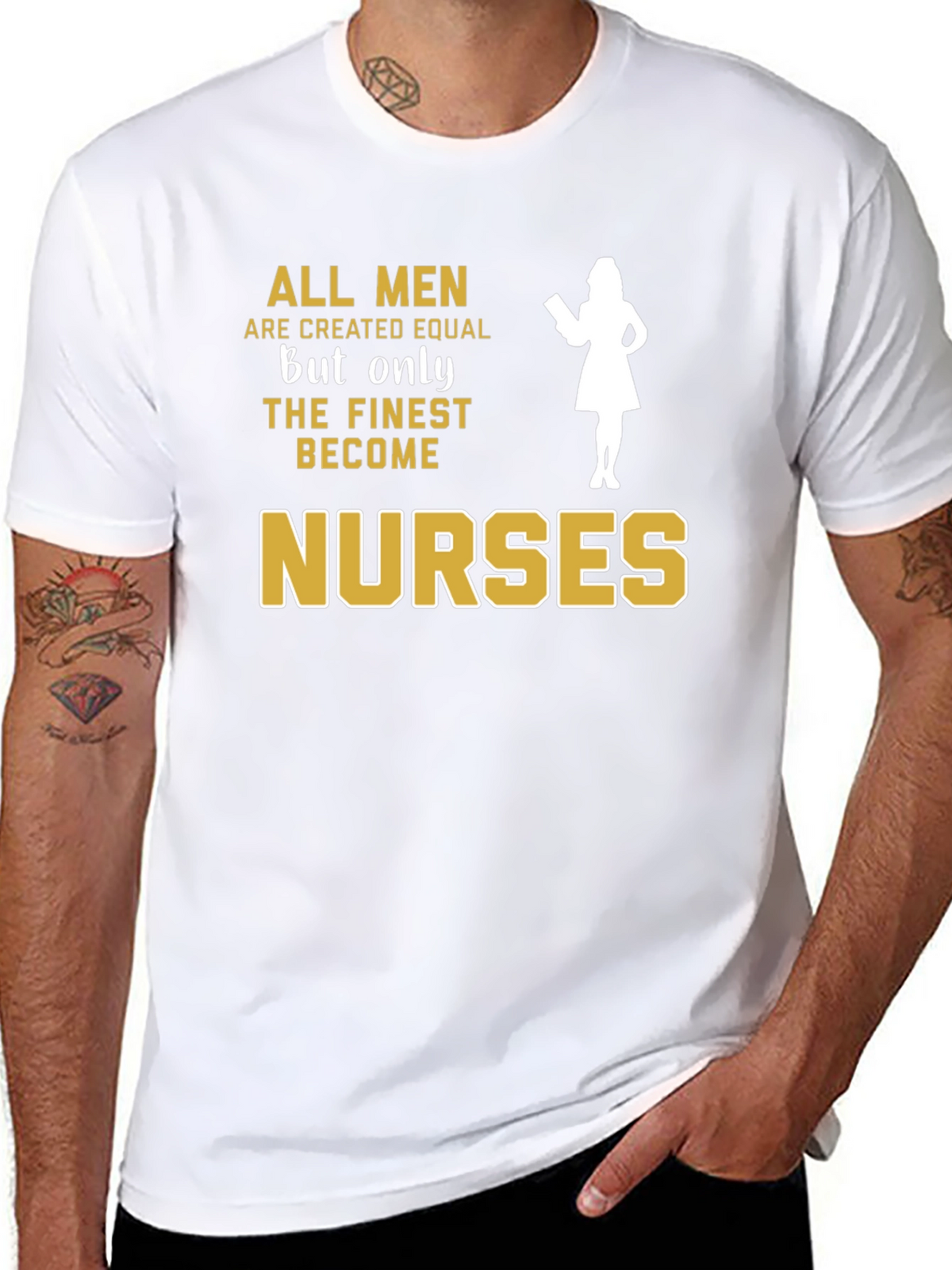 Finest Nurses Graphic T-Shirt - Black Cotton Tee