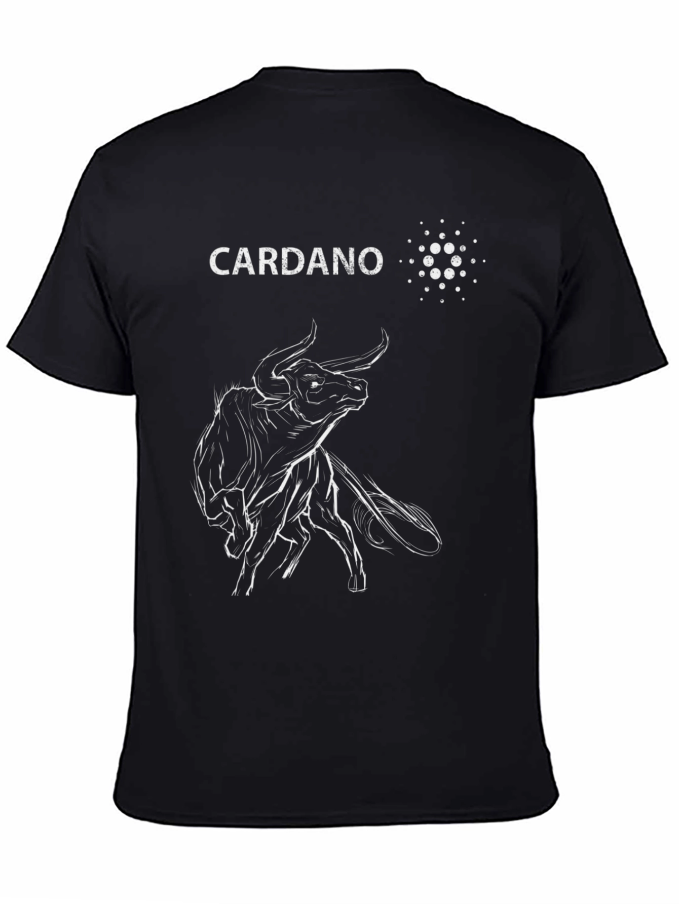 Cardano Bull Black T-Shirt - Crypto Investor Tee