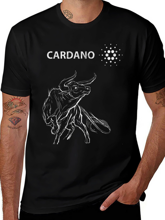 Cardano Bull Black T-Shirt - Crypto Investor Tee