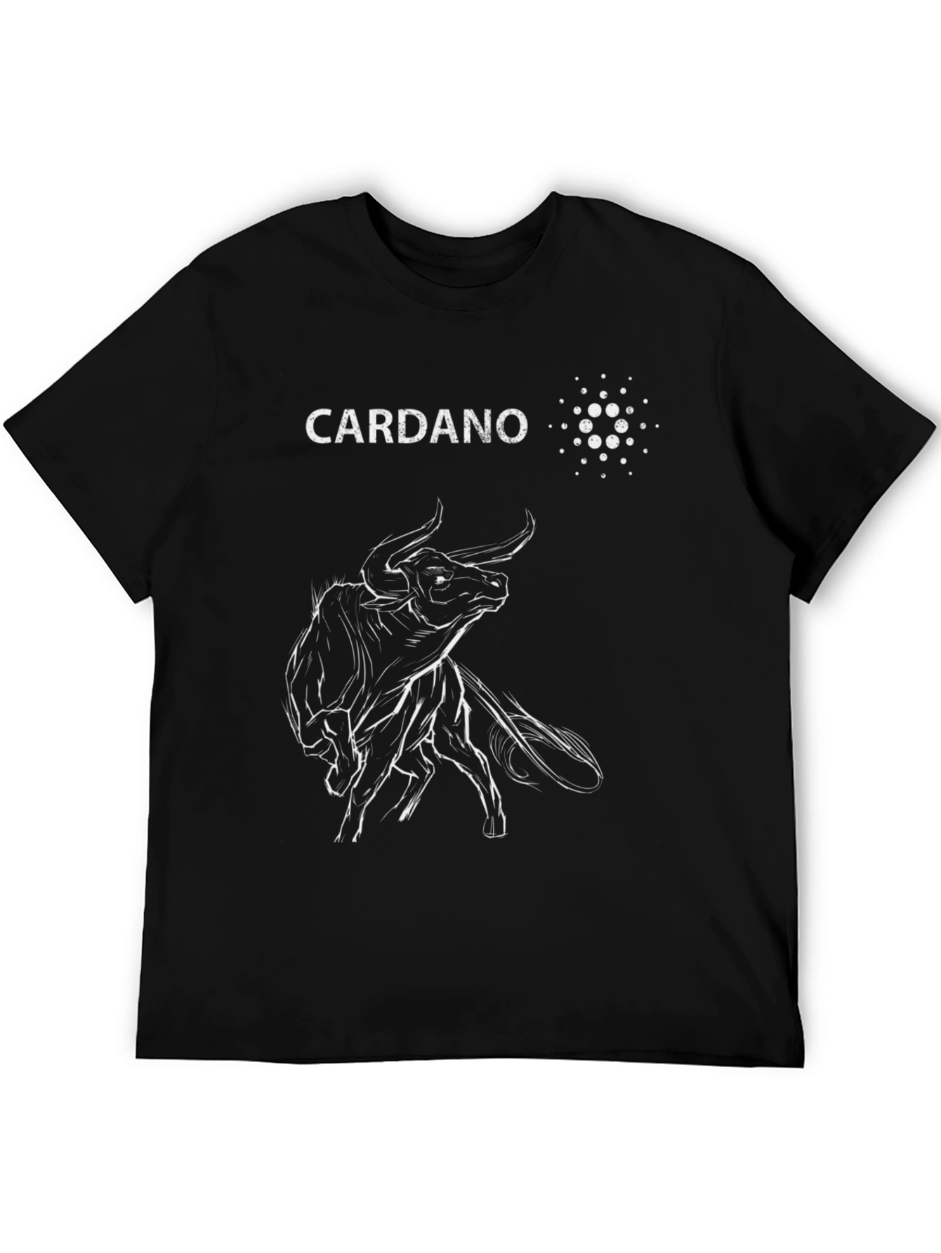 Cardano Bull Black T-Shirt - Crypto Investor Tee