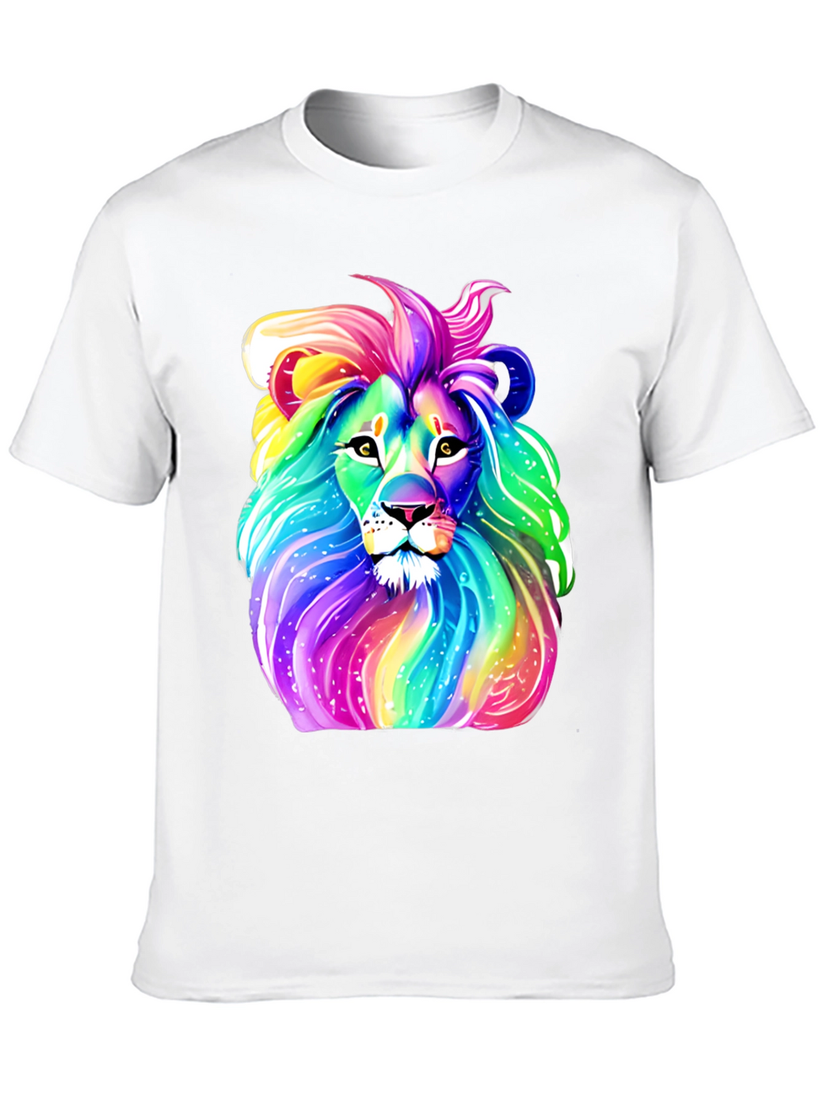 Rainbow Lion Graphic Tee - Mens Black T-Shirt