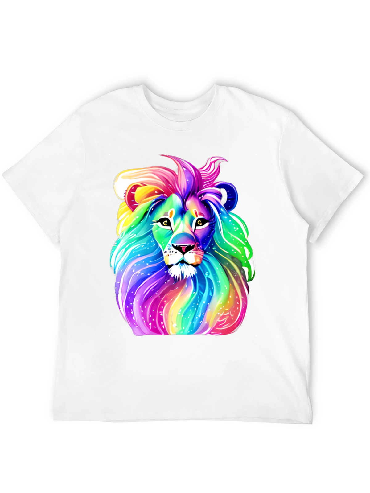 Rainbow Lion Graphic Tee - Mens Black T-Shirt