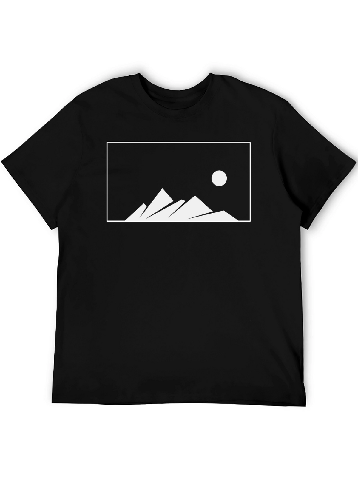 Minimalist Mountain T-Shirt - Black Cotton Tee