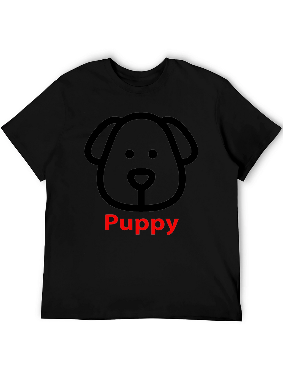 Puppy Dog Graphic Tee - Black Unisex T-Shirt