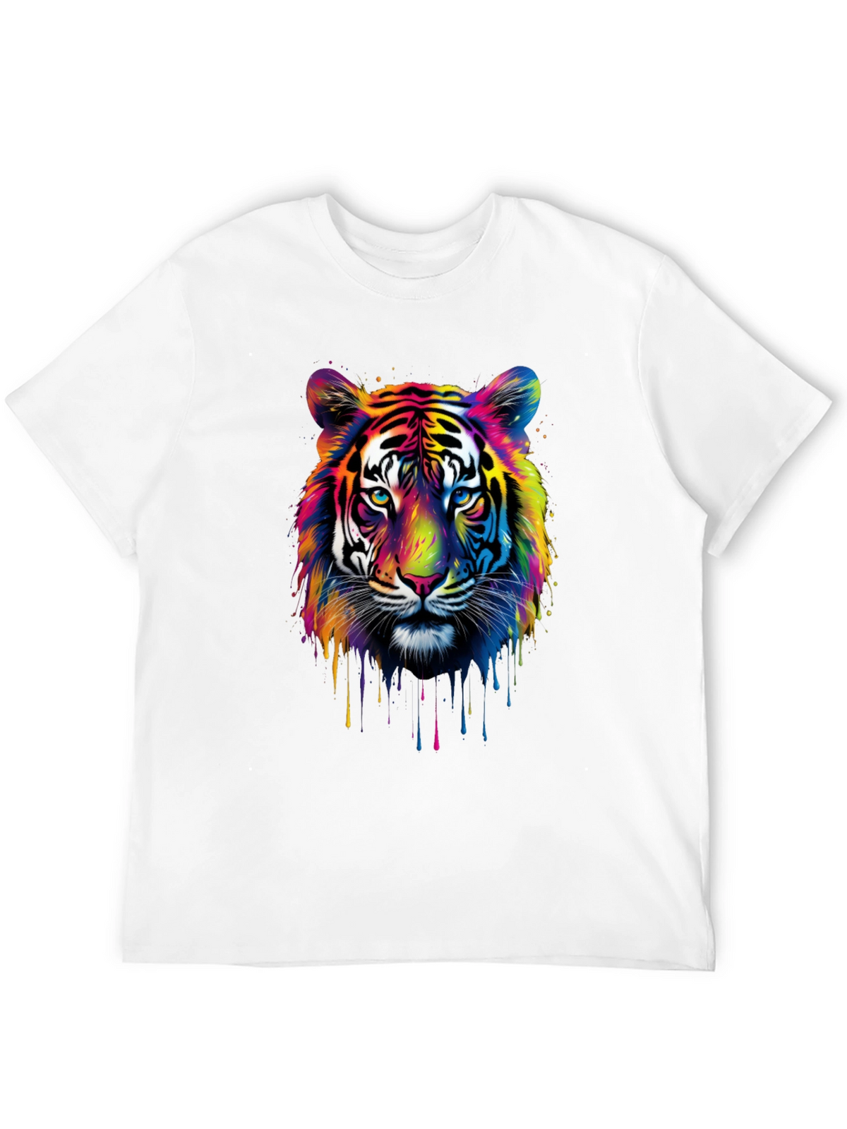 Vibrant Tiger Graphic Tee - Mens Black T-Shirt