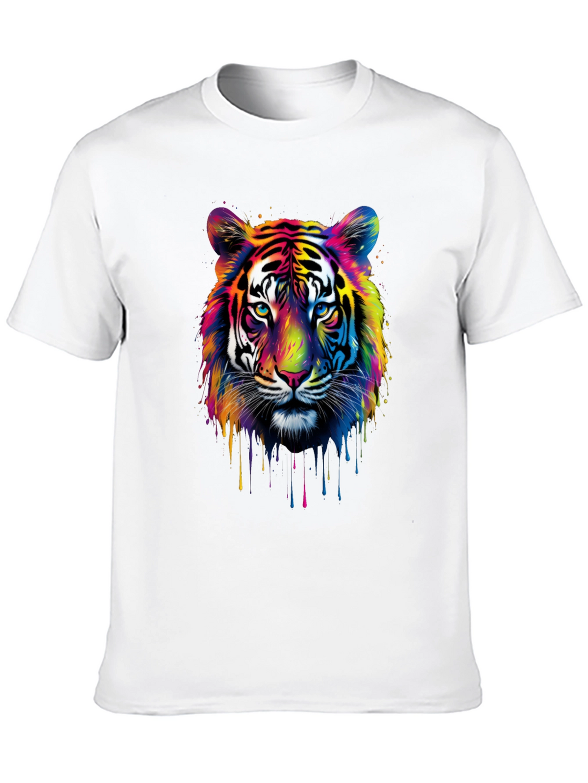 Vibrant Tiger Graphic Tee - Mens Black T-Shirt