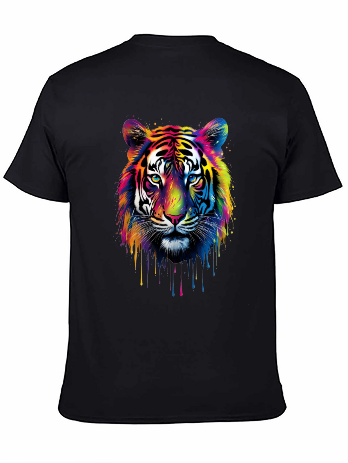 Vibrant Tiger Graphic Tee - Mens Black T-Shirt