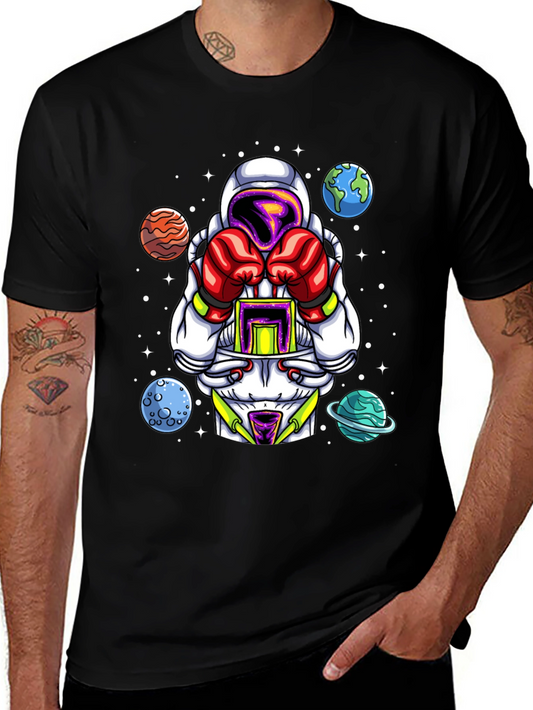 Astronaut Boxer Graphic T-Shirt - Space Fighter Design