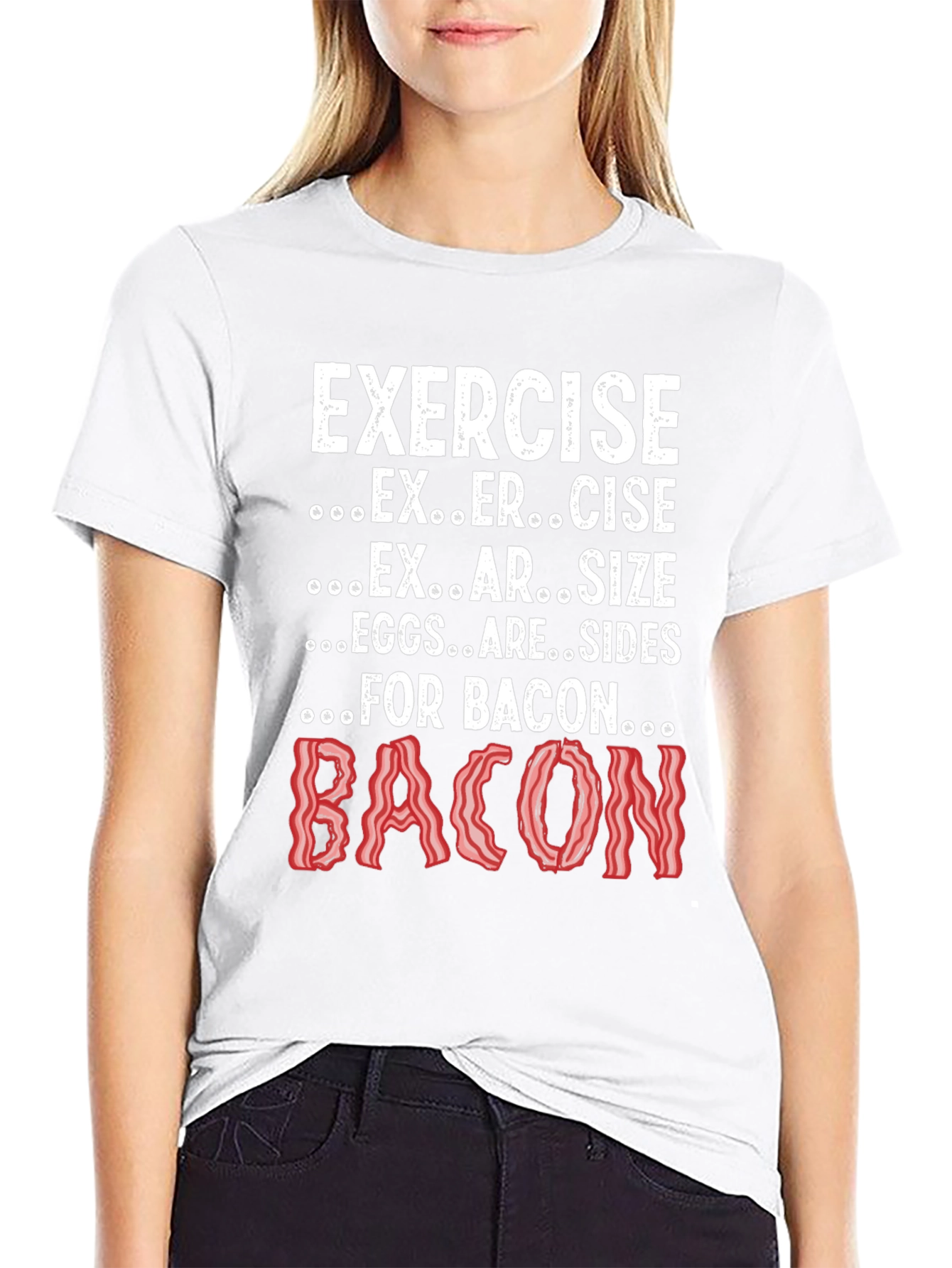 Exercise Bacon T-Shirt Funny Graphic Tee