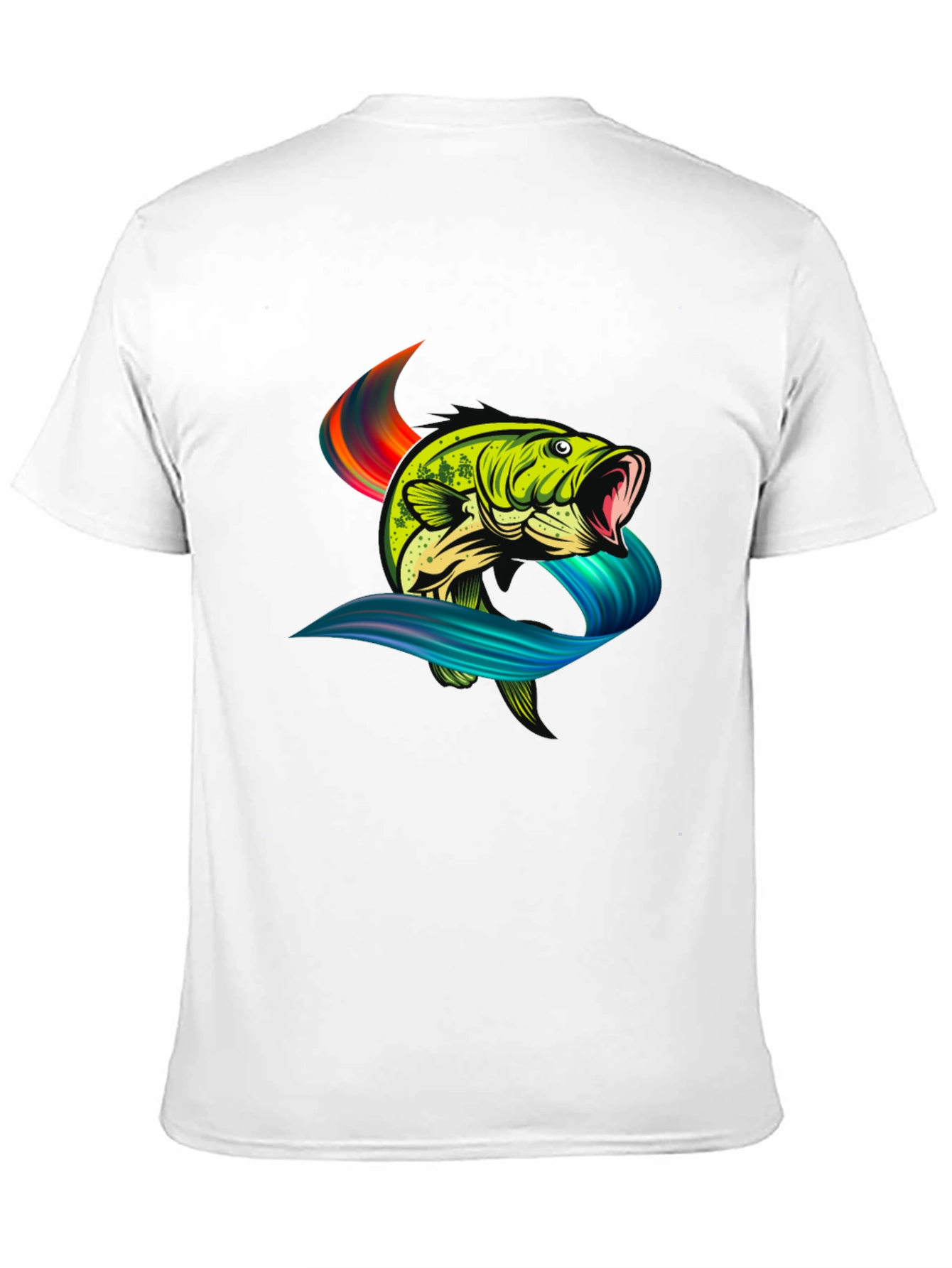 Bass Fish Graphic Tee - Black Cotton T-Shirt