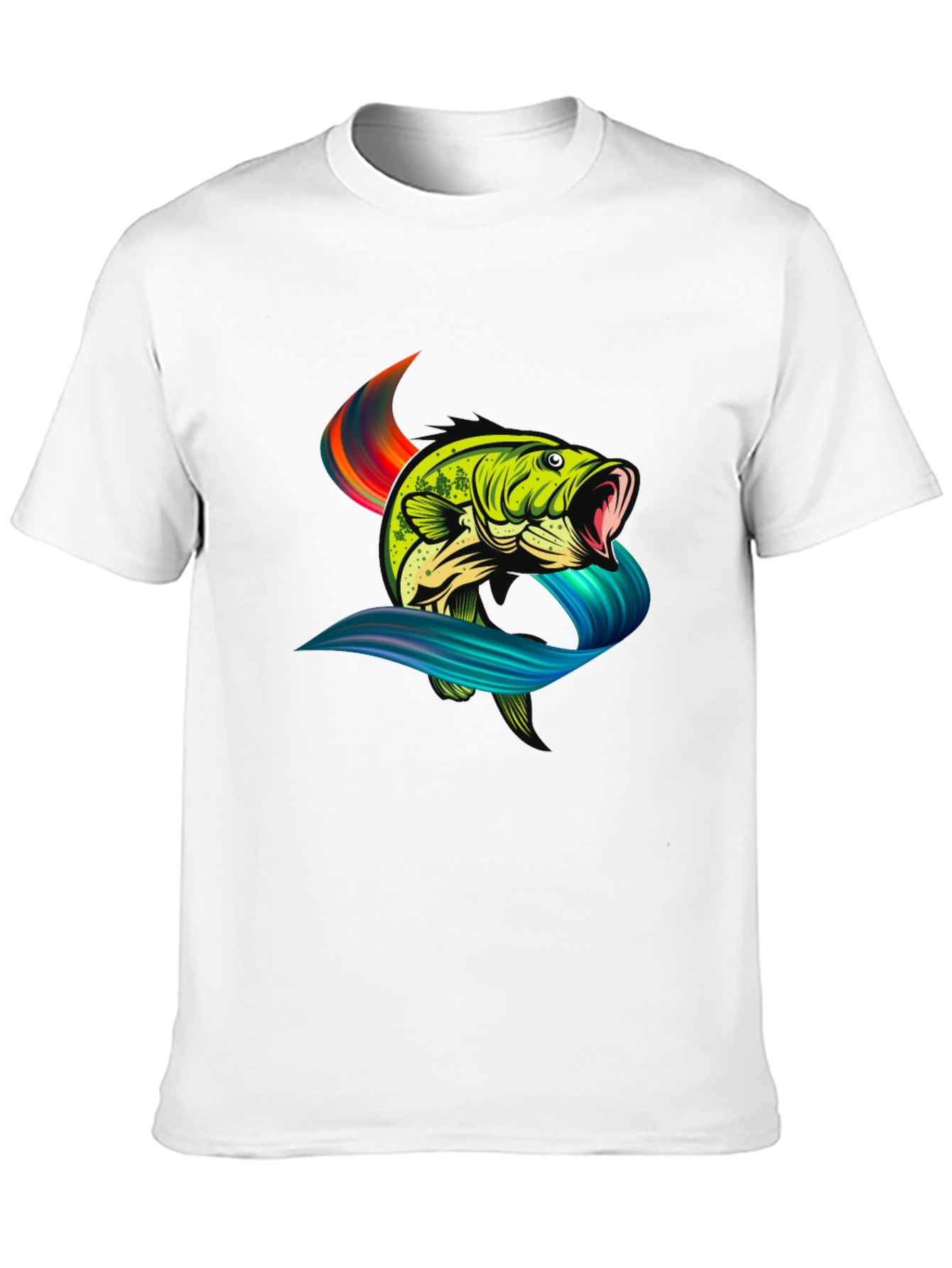 Bass Fish Graphic Tee - Black Cotton T-Shirt