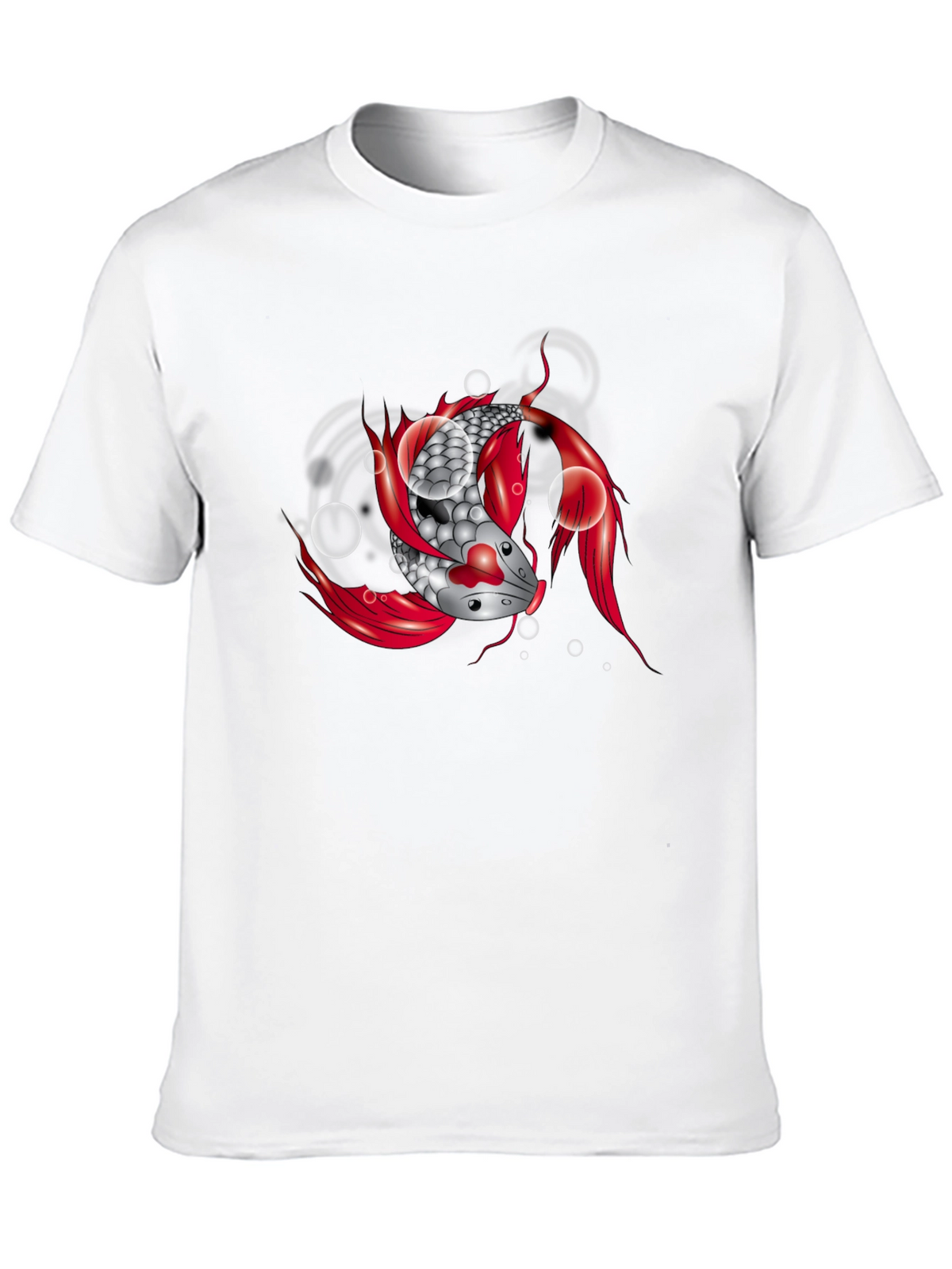 Koi Fish Graphic Tee - Black Cotton T-Shirt