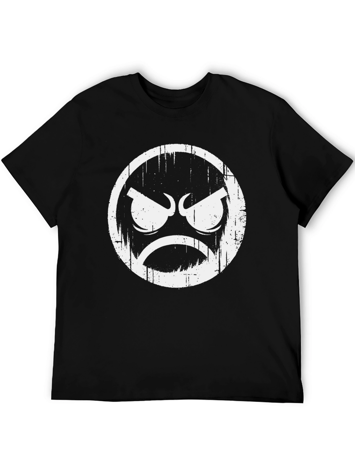 Grumpy Face Graphic Black T-Shirt