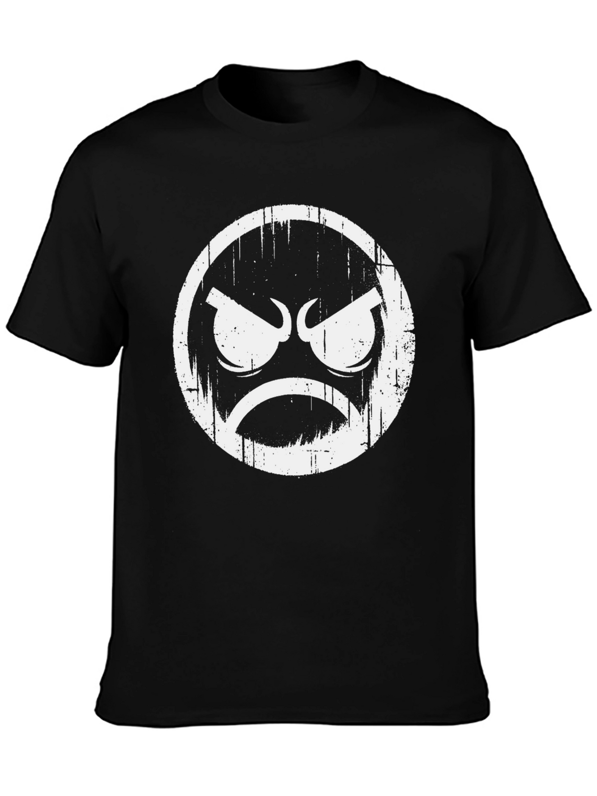Grumpy Face Graphic Black T-Shirt
