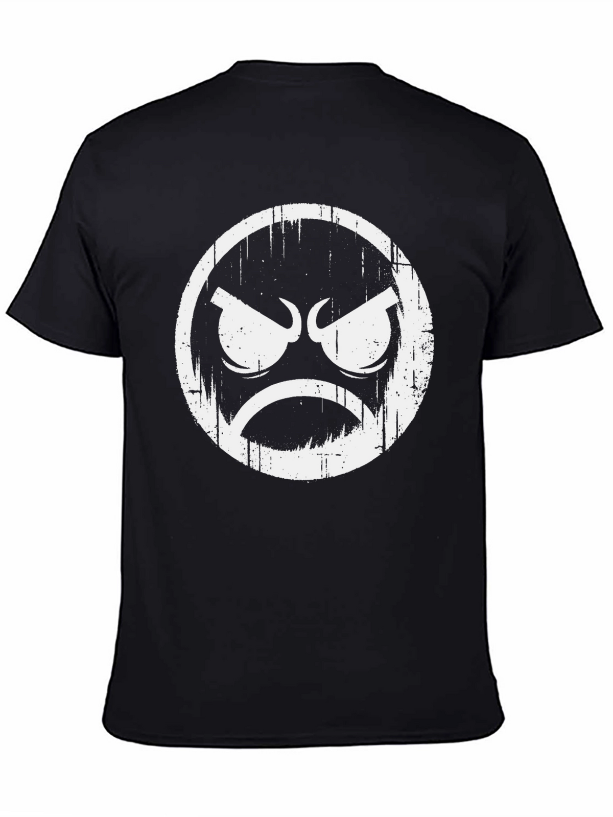 Grumpy Face Graphic Black T-Shirt