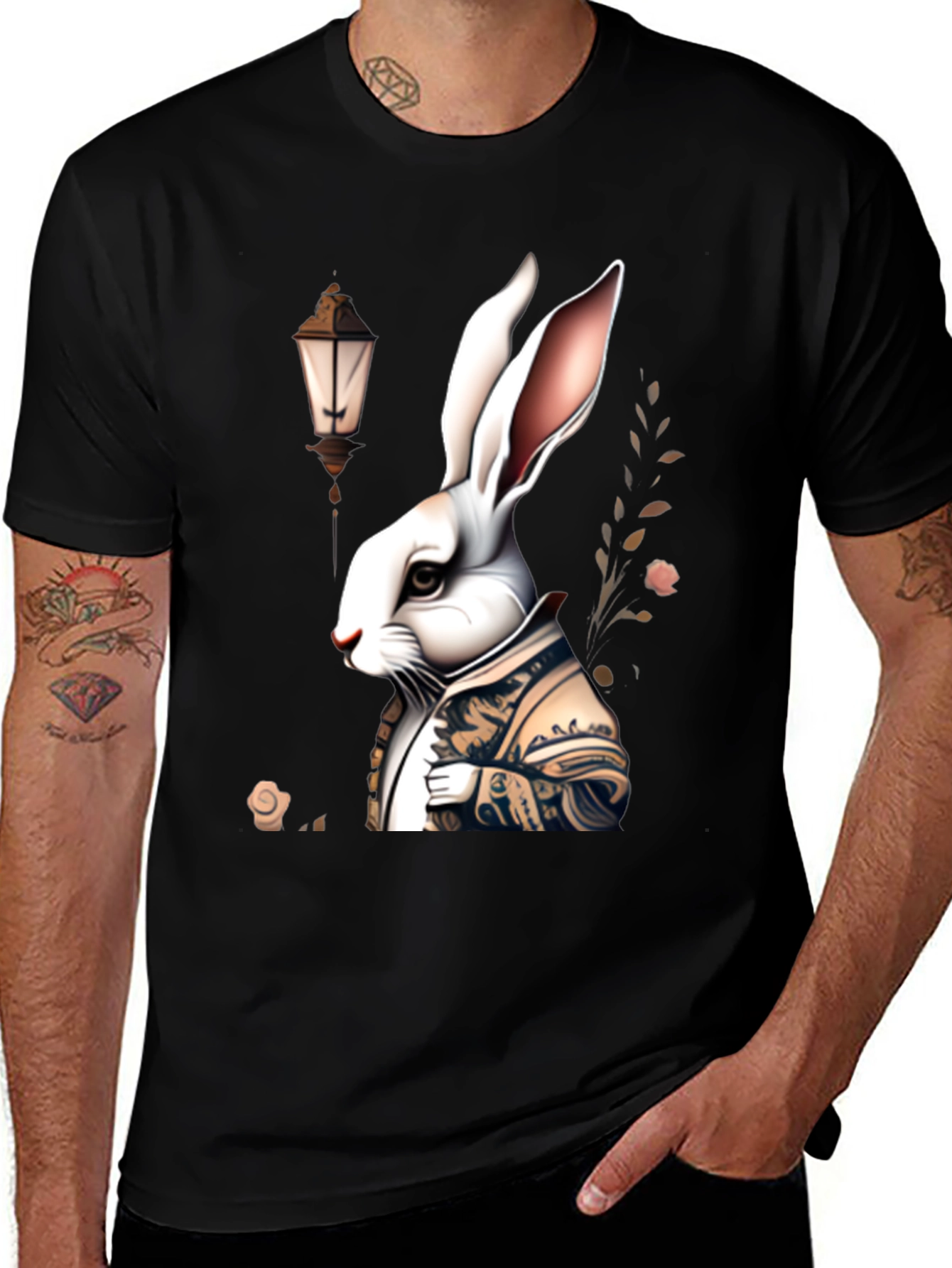 Whimsical Rabbit Graphic Tee - Unique Print