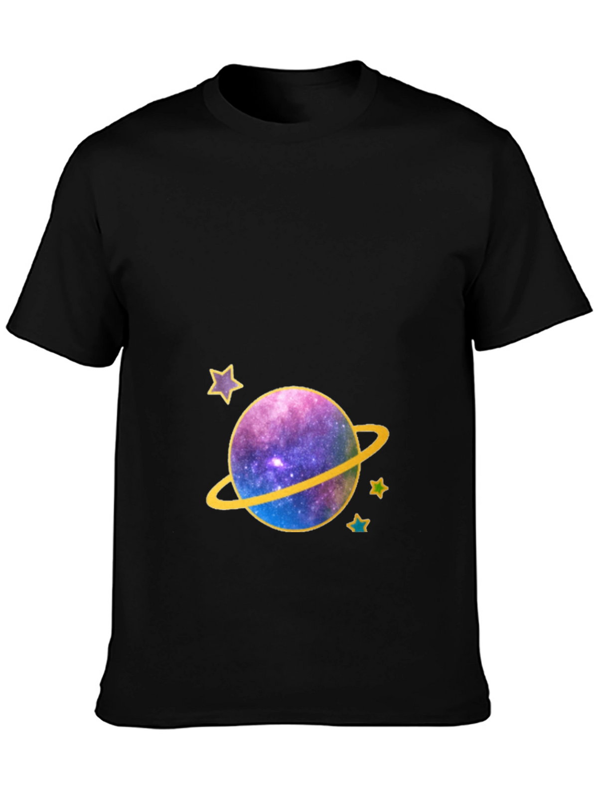 Galaxy Planet Graphic Tee - Black